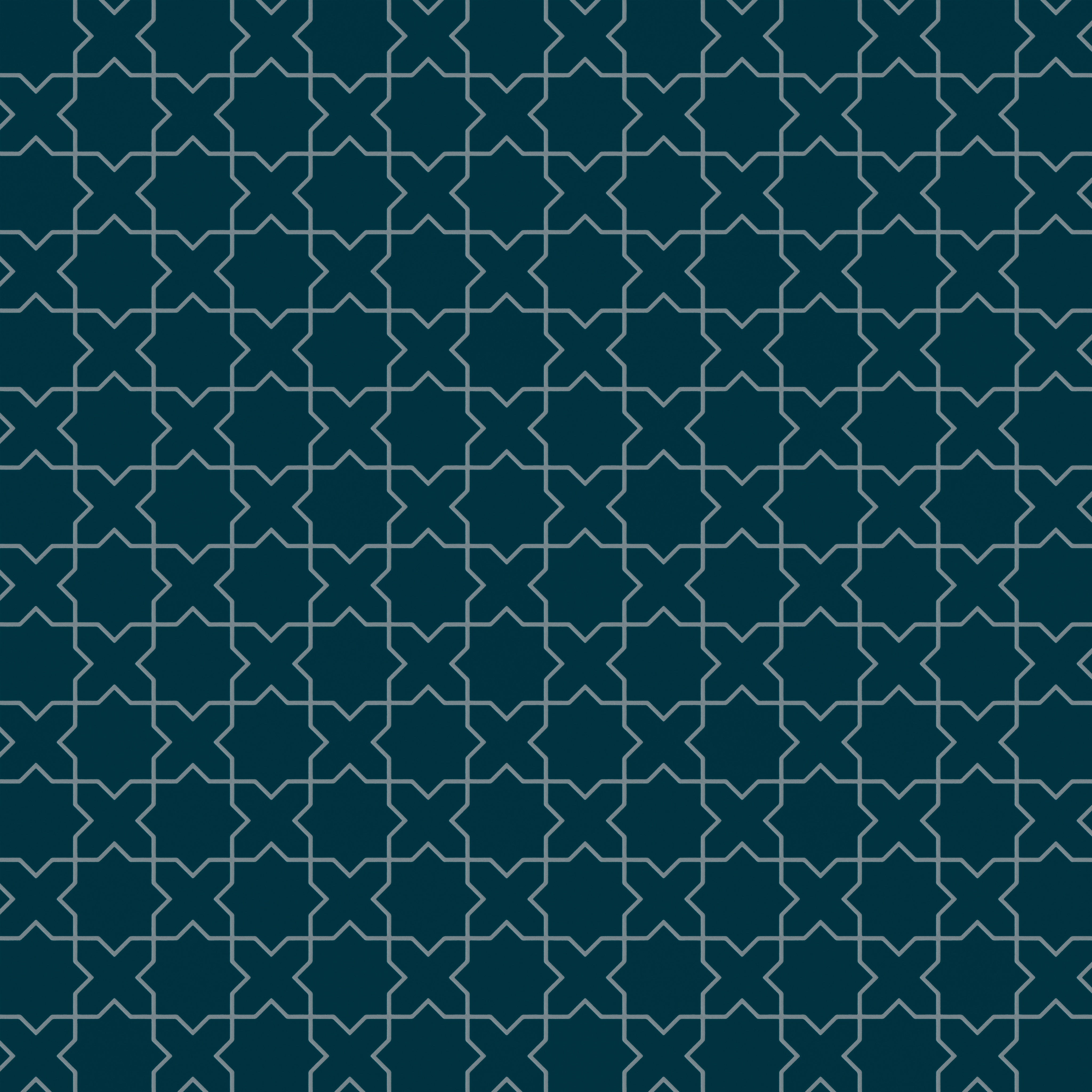 Mini Star & Cross Original Ceramic Tile in Caspian Sea Matte