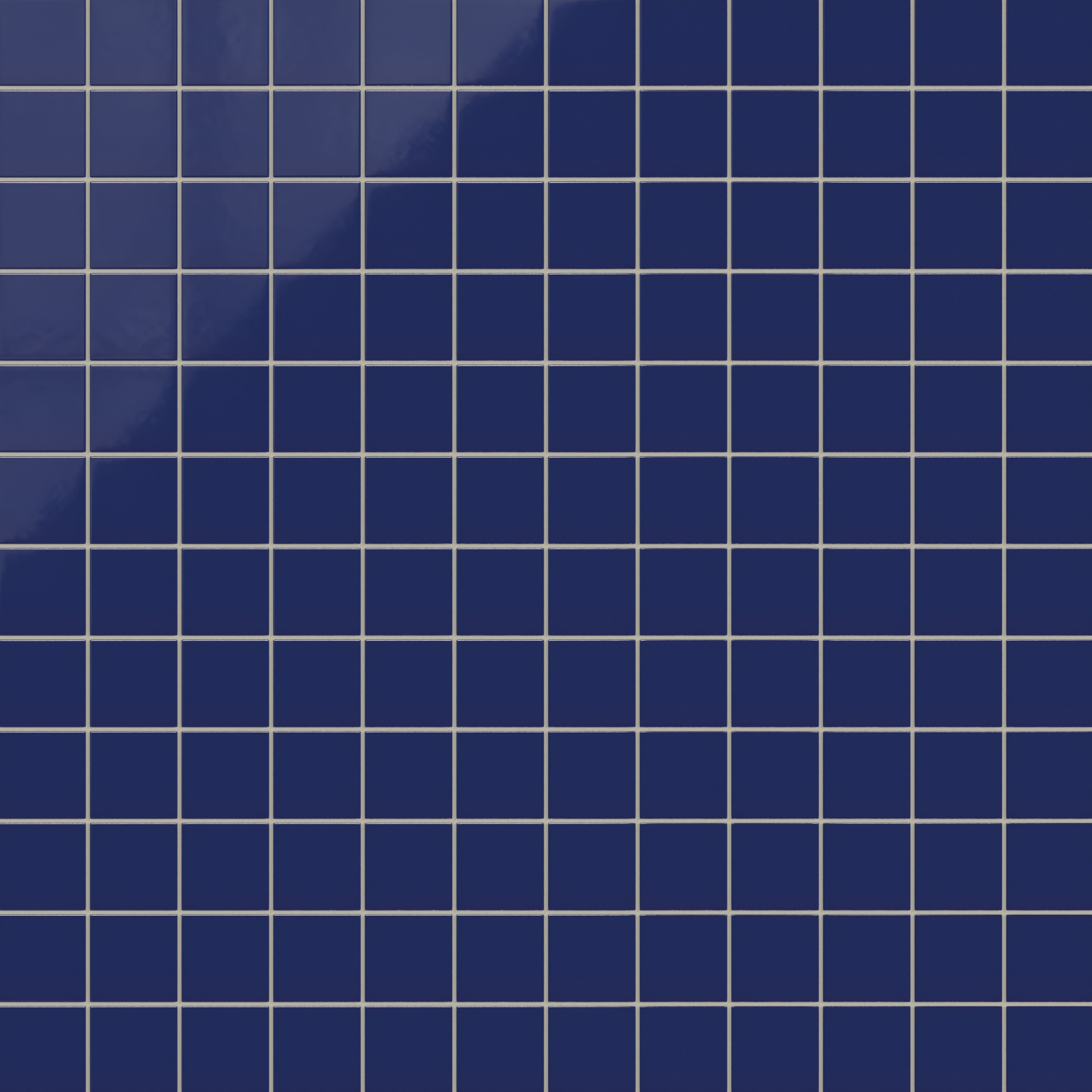 3x3 Straight Set Sheeted Natural Press Ceramic Mosaic Tile in Ultramarine Gloss