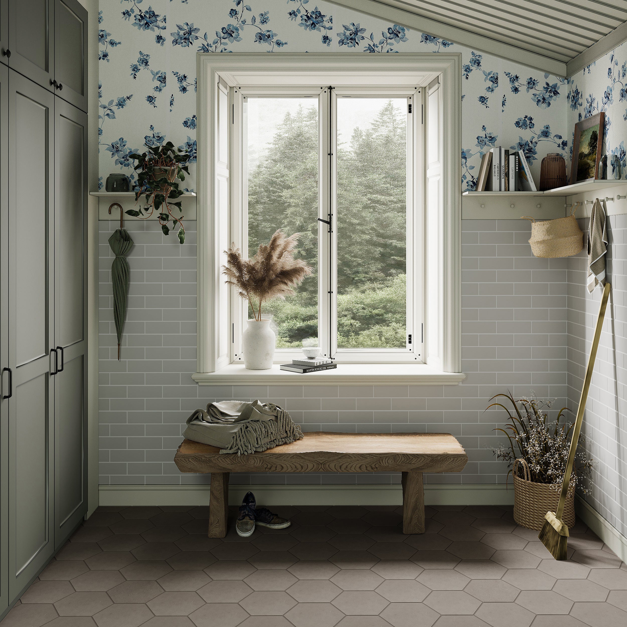 3x9 Natural Press Ceramic Tile in Cloud Cover Gloss