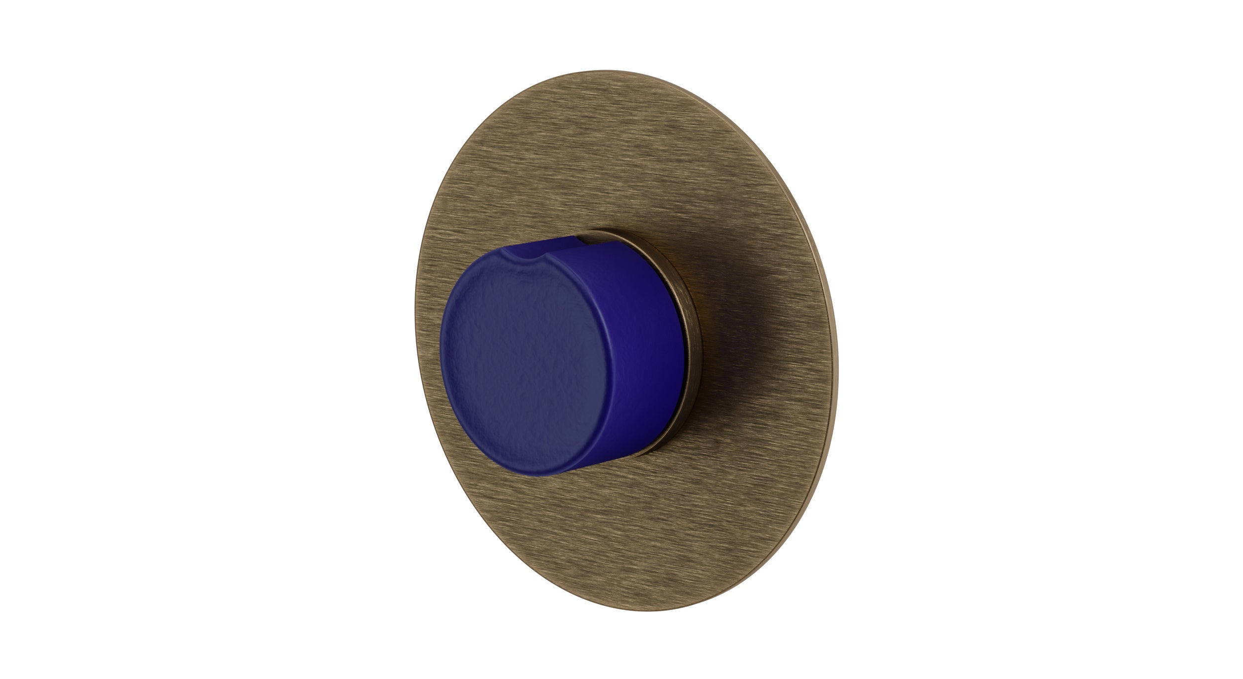 Foundry One Handle Wall Mount Shower Trim with Groove Ceramic Knob Handle in Antique Brass