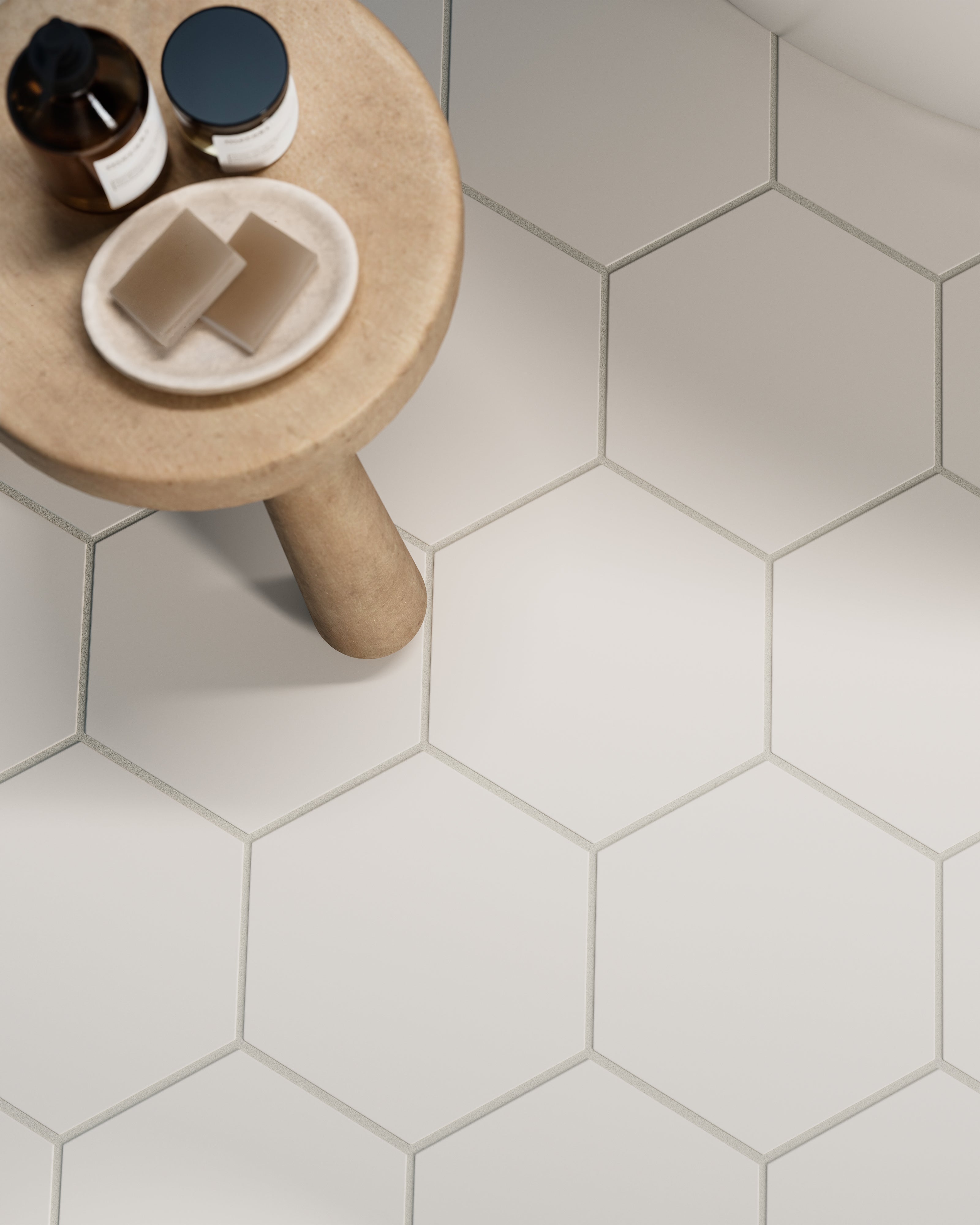 8" Hexagon Original Ceramic Tile in Calcite Matte