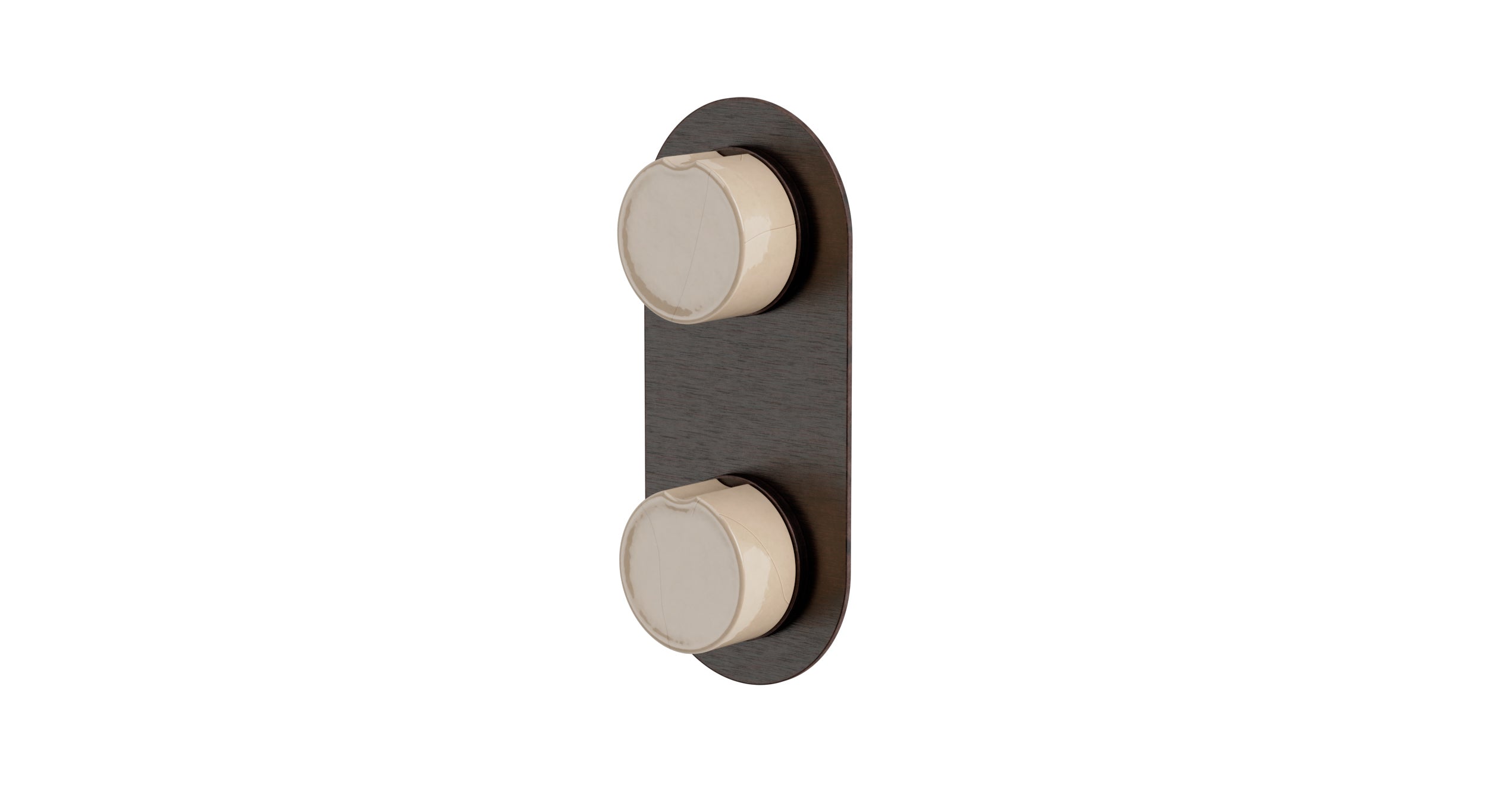 Foundry Two Handle Wall Mount Shower Trim with Groove Ceramic Knob Handles in Antique Bronze