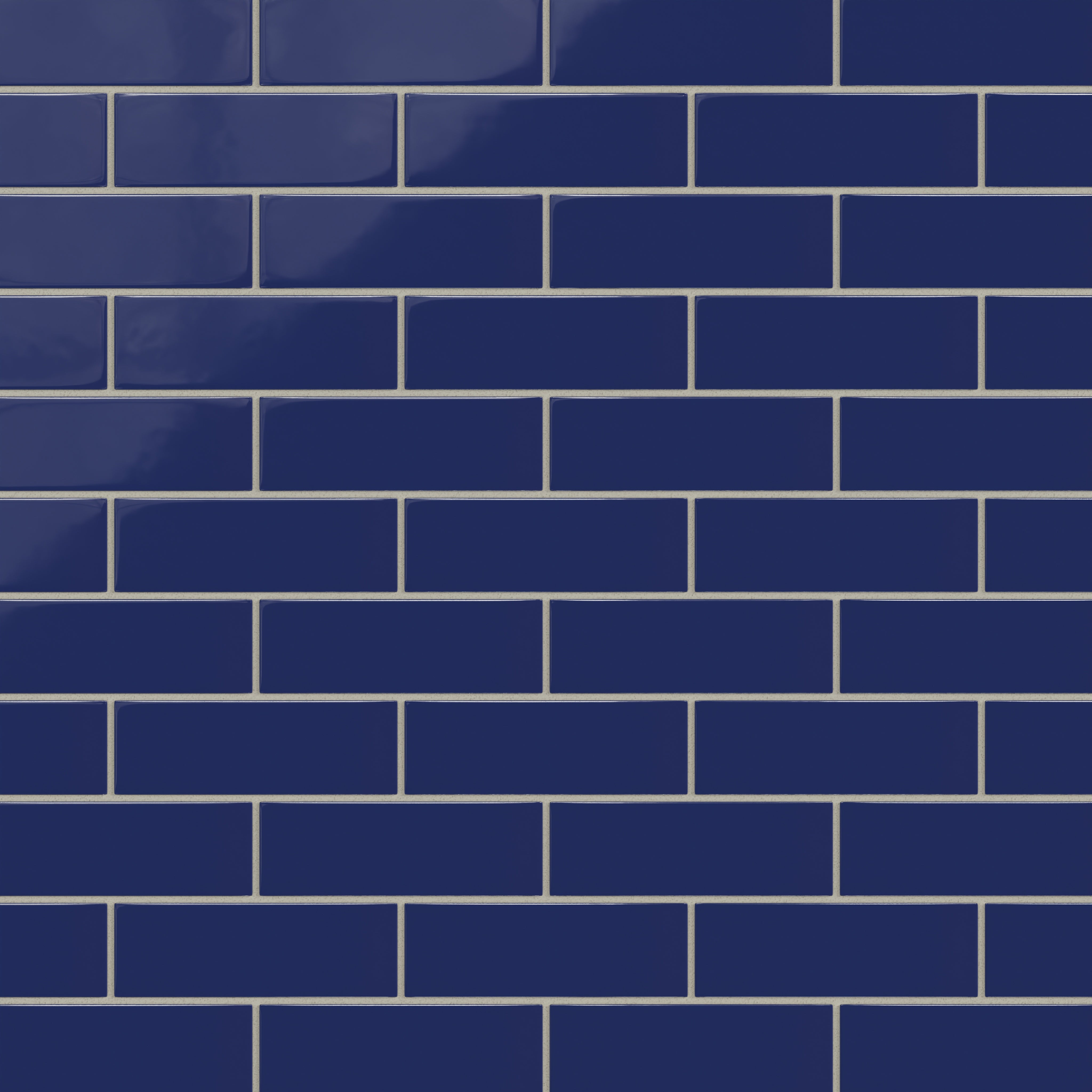 2x6 Natural Press Ceramic Tile in Ultramarine Gloss
