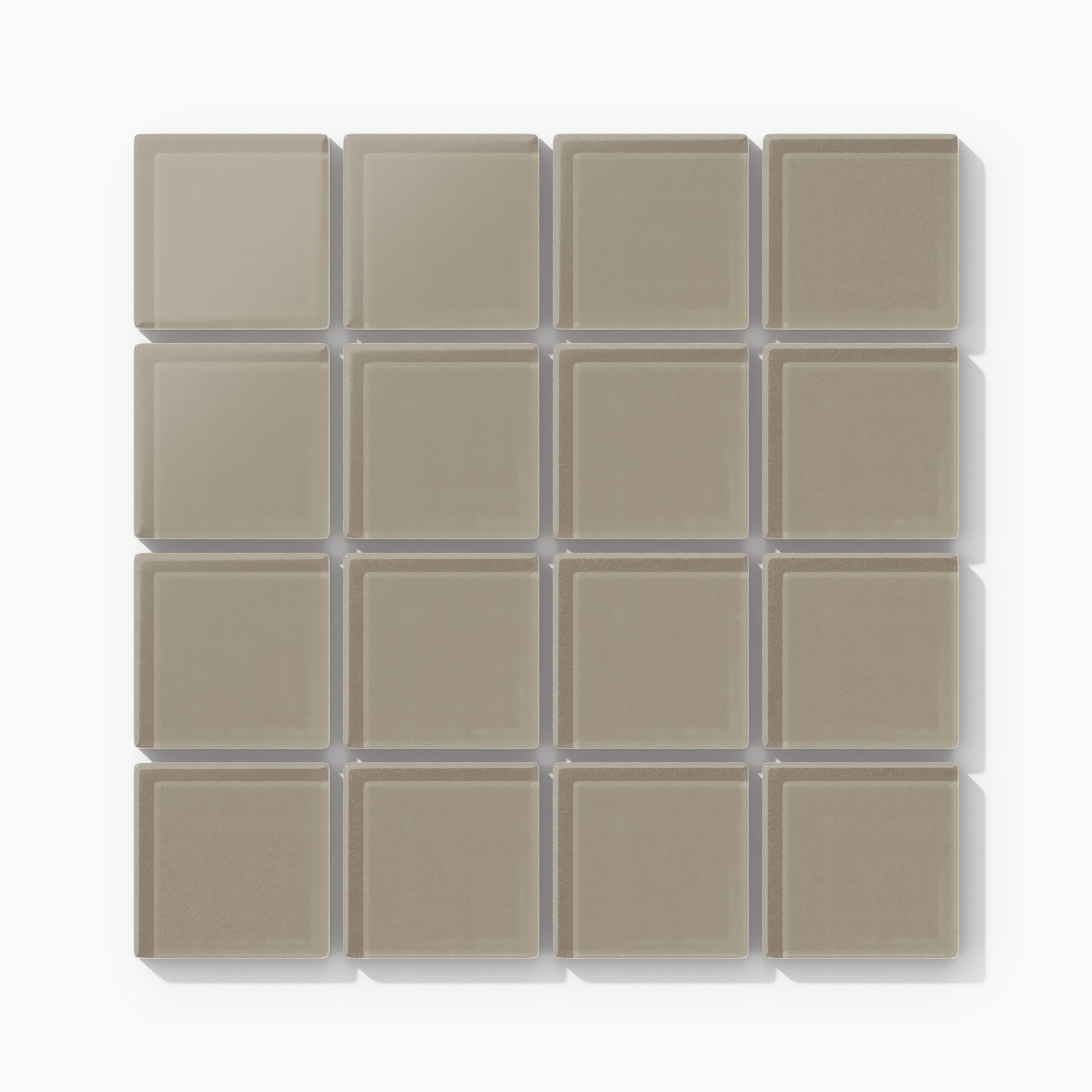 2x2 Straight Set Sheeted Glass Mosaic Tile in Quail Matte
