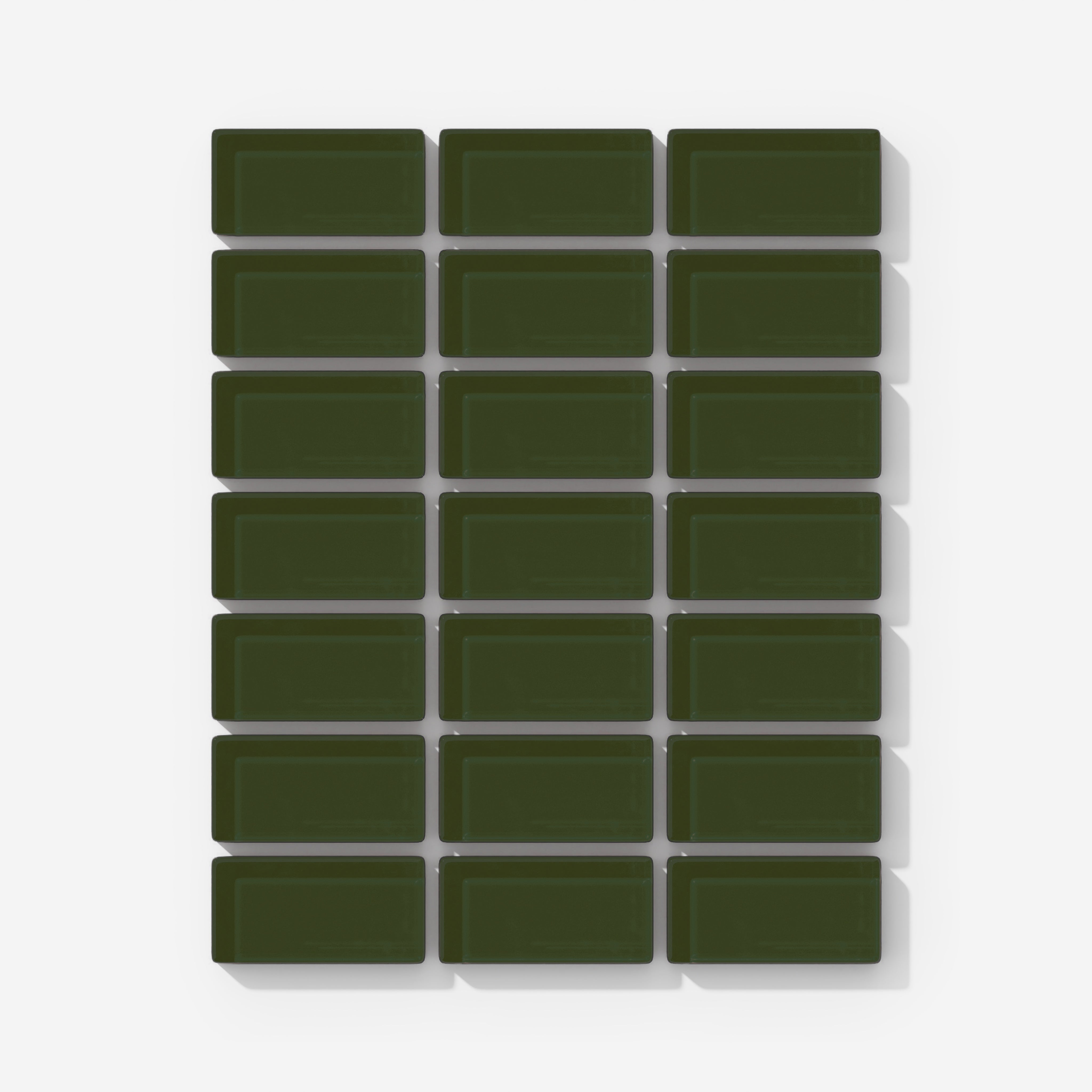 1x2 Straight Set Sheeted Glass Mosaic Tile in Starling Gloss