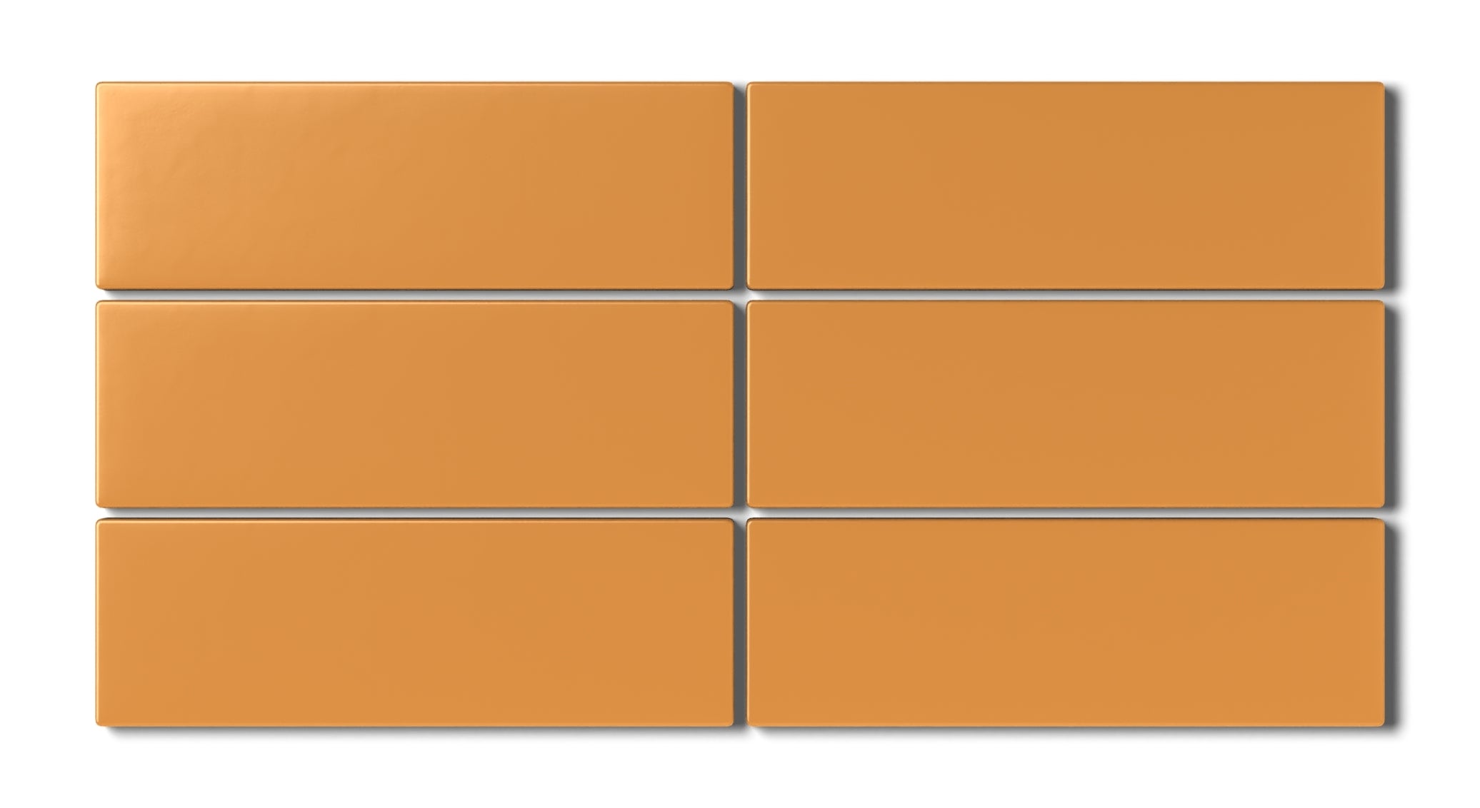 2x6 Natural Press Ceramic Tile in Yellow Ochre Matte