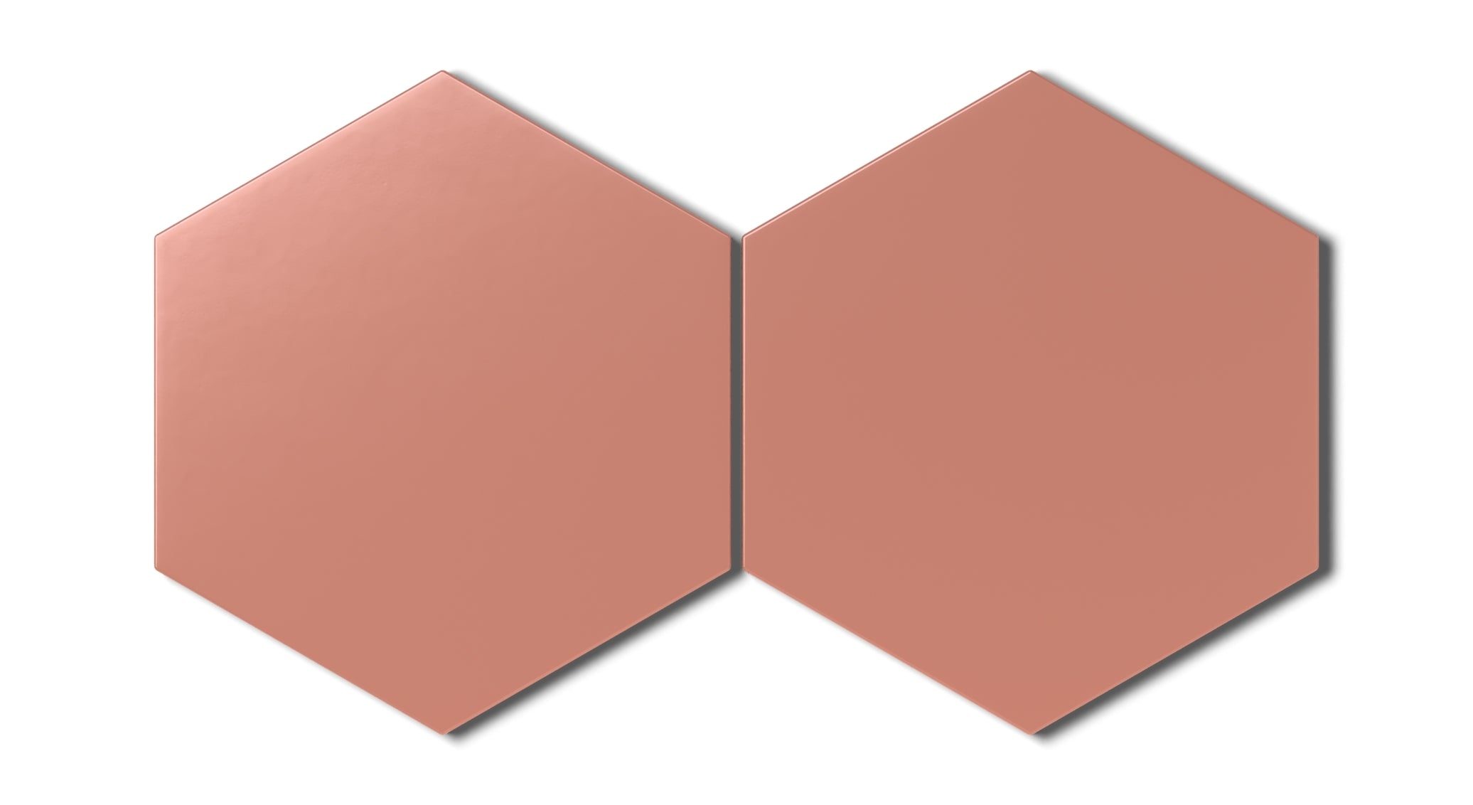 8" Hexagon Natural Press Ceramic Tile in Madder Red Matte