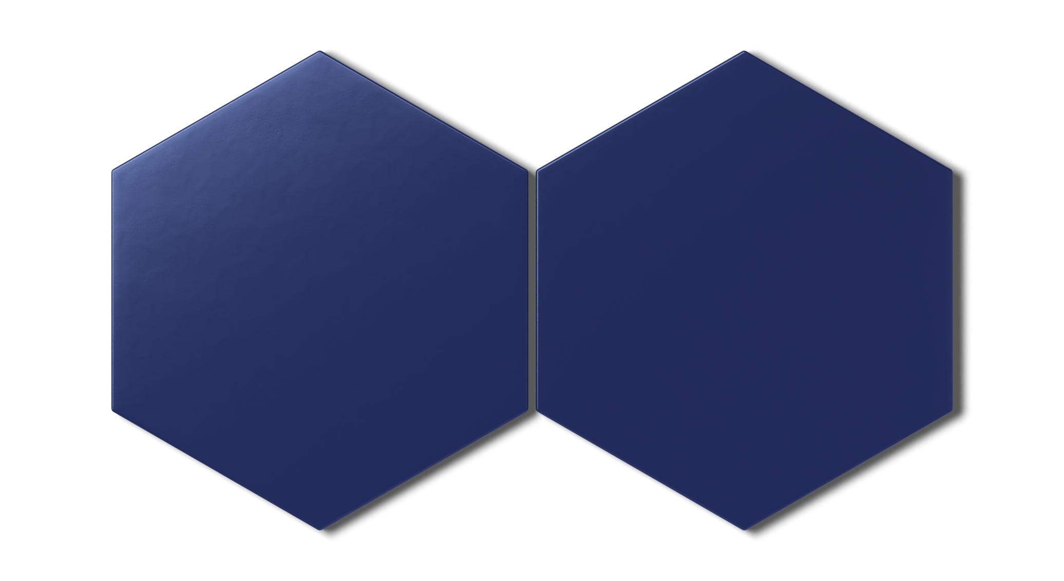 8" Hexagon Natural Press Ceramic Tile in Ultramarine Matte