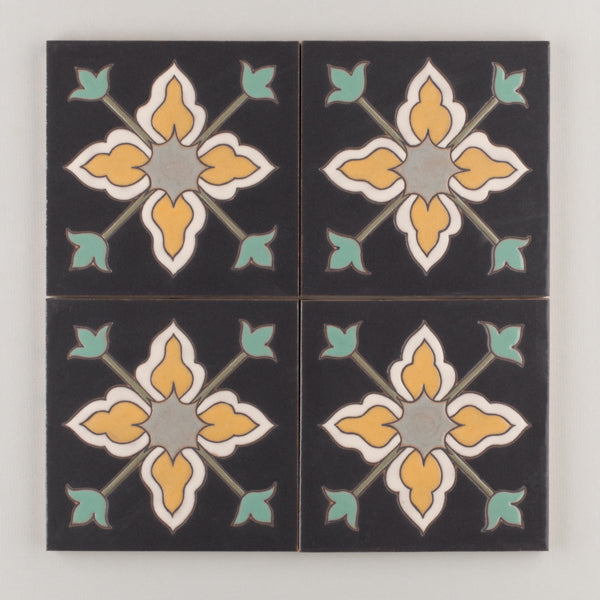 6x6 Handpainted Tile Vigo in Neutral Motif