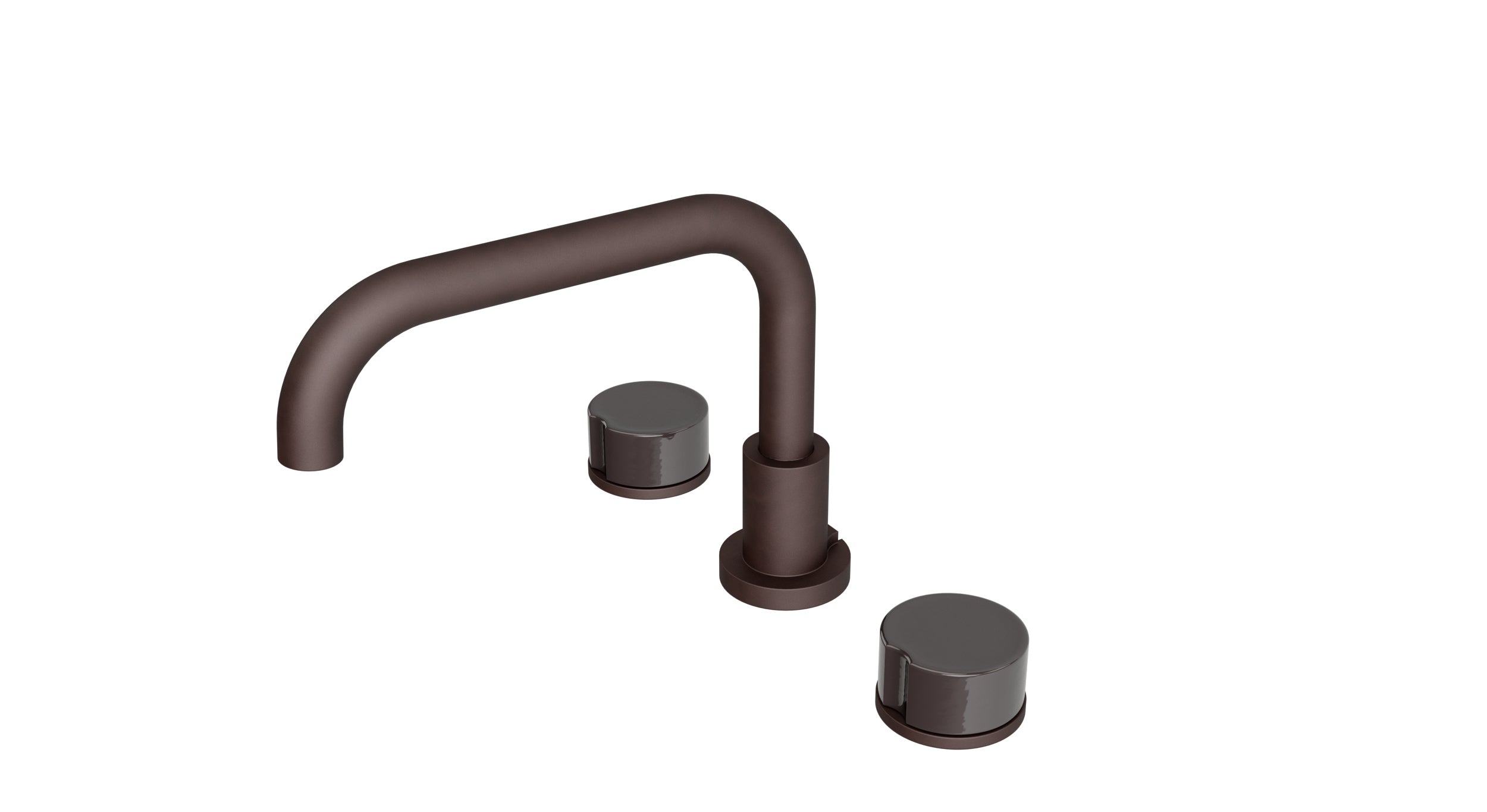 Foundry Two Handle Deck Mount Squaretop Bath Trim with Groove Ceramic Knob Handles in Architectural Copper