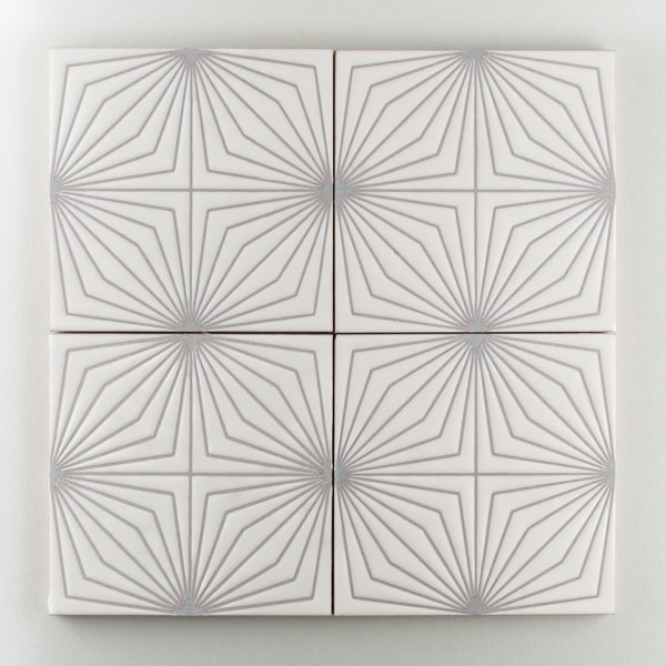 8x8 Quick Ship Handpainted Sample Starburst in Neutral Motif