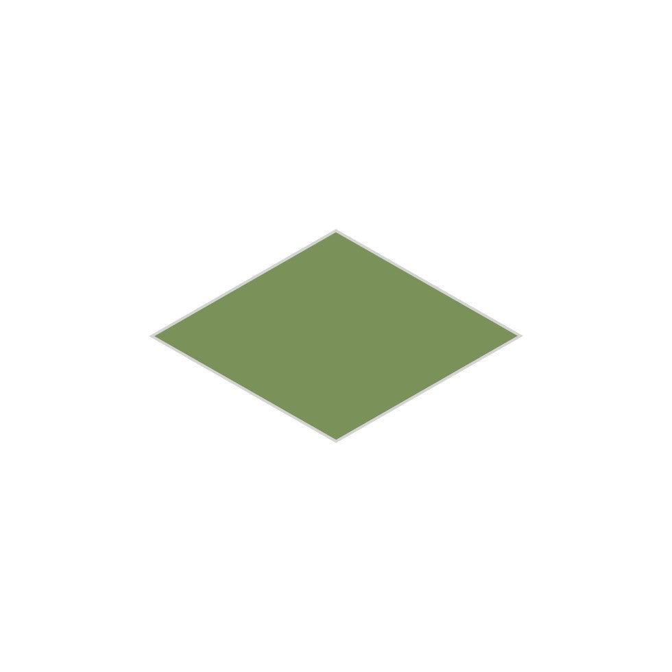 Large Diamond Original Ceramic Tile in Kelp Matte