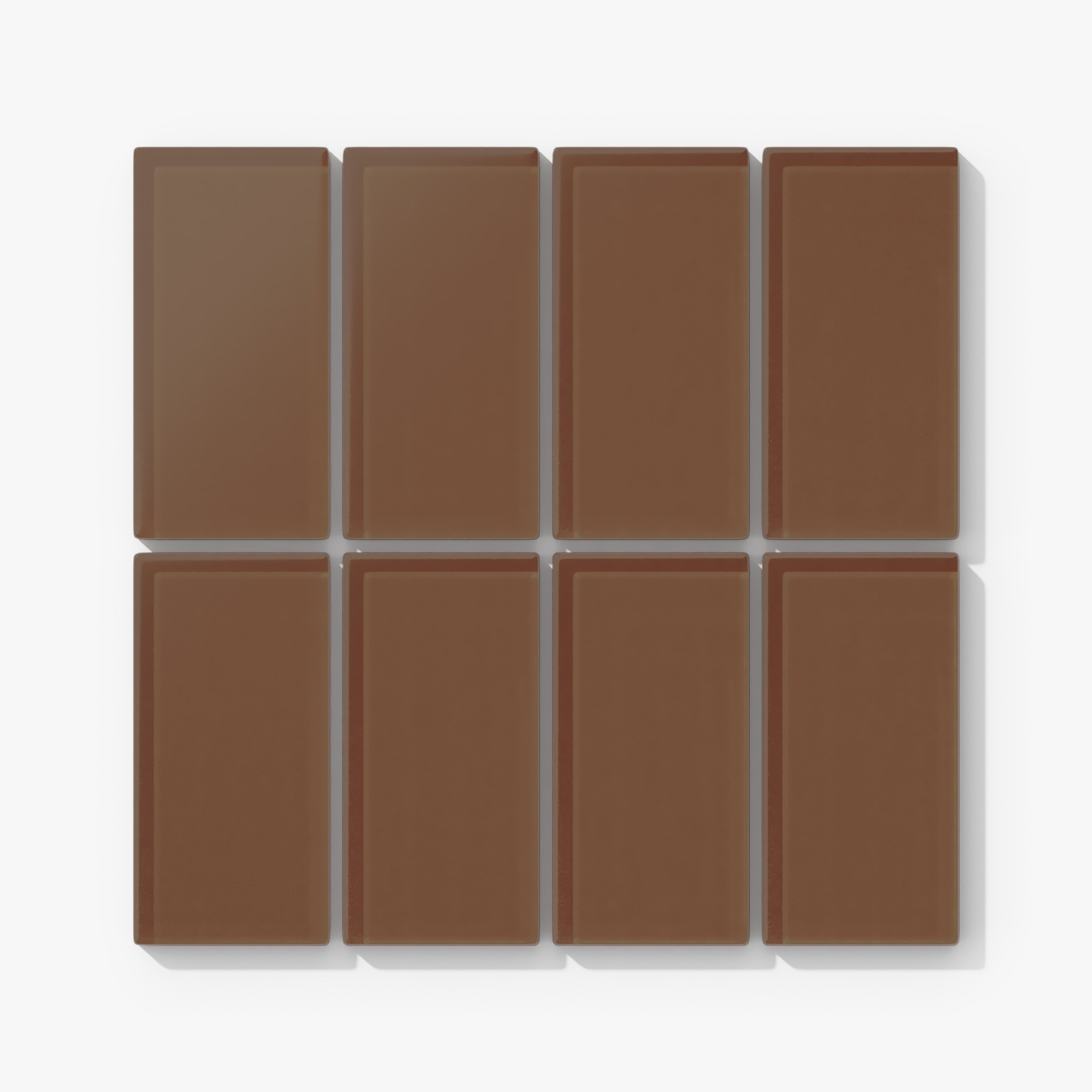 2x4 Straight Set Sheeted Glass Mosaic Tile in Kestrel Matte