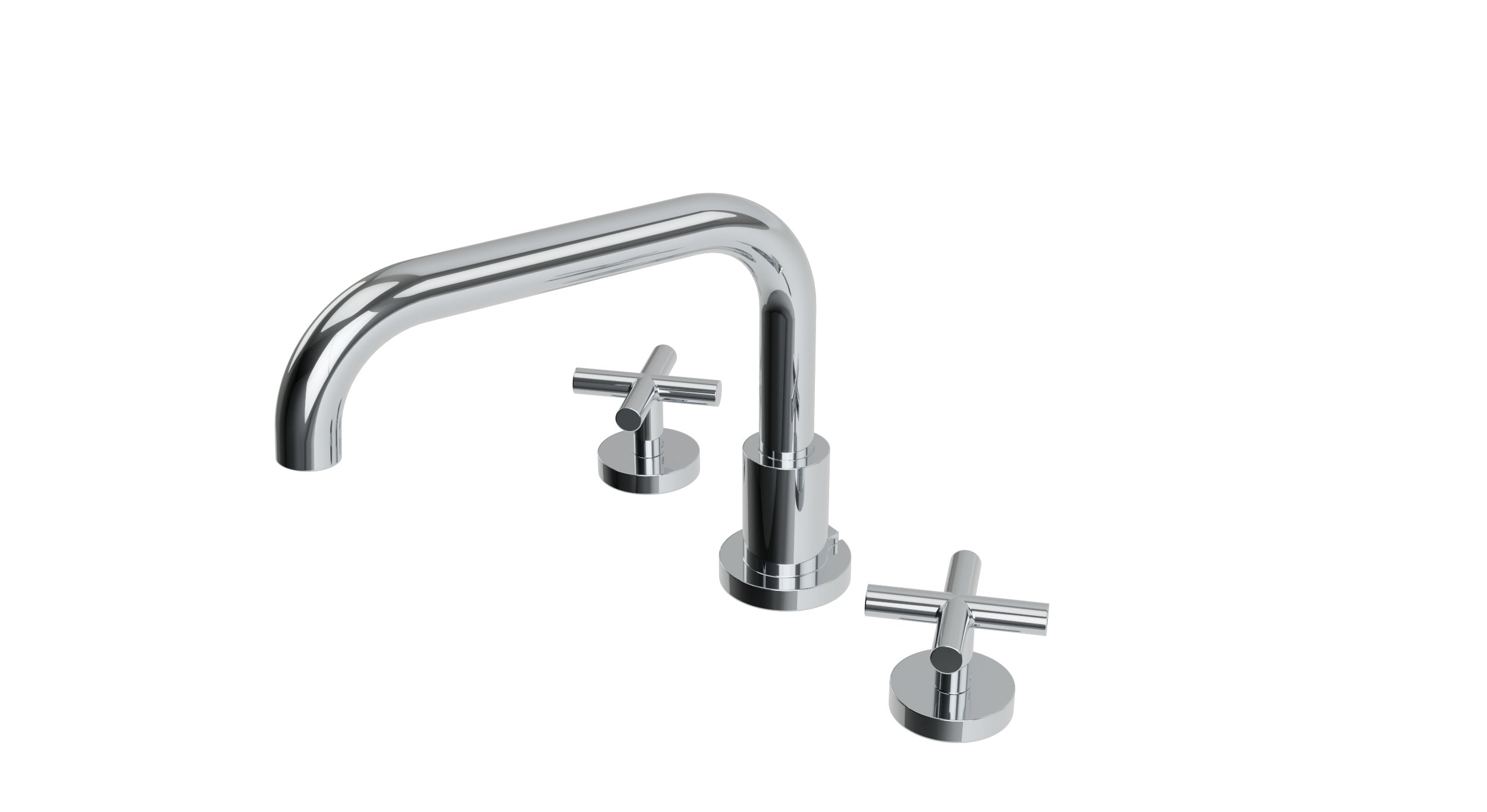 Contour Two Handle Deck Mount Squaretop Bath Trim with Soft Cross Handles