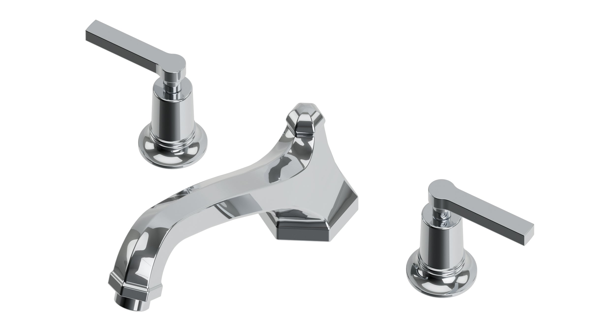 Emerson Two Handle Deck Mount Low Hexagon Bath Trim with Classic Lever Handles