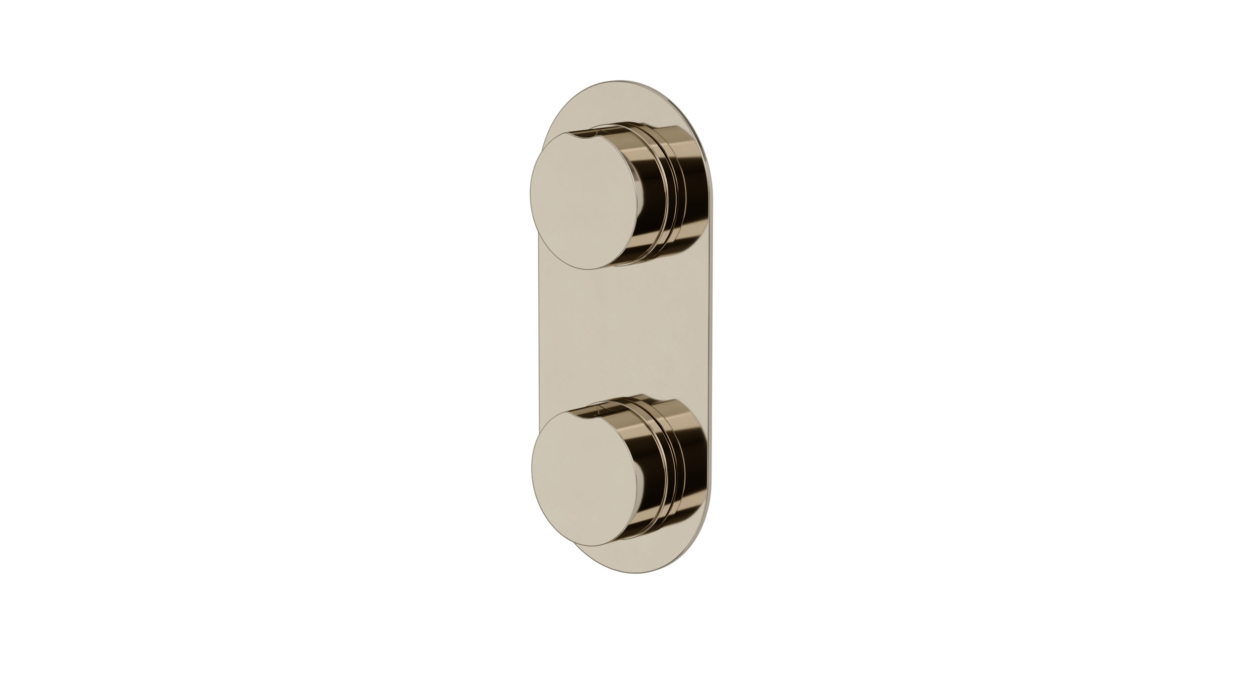 Foundry Two Handle Wall Mount Shower Trim with Barrel Knob Handles in Polished Nickel
