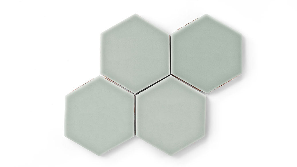 6" Hexagon Original Ceramic Tile in Overcast Gloss