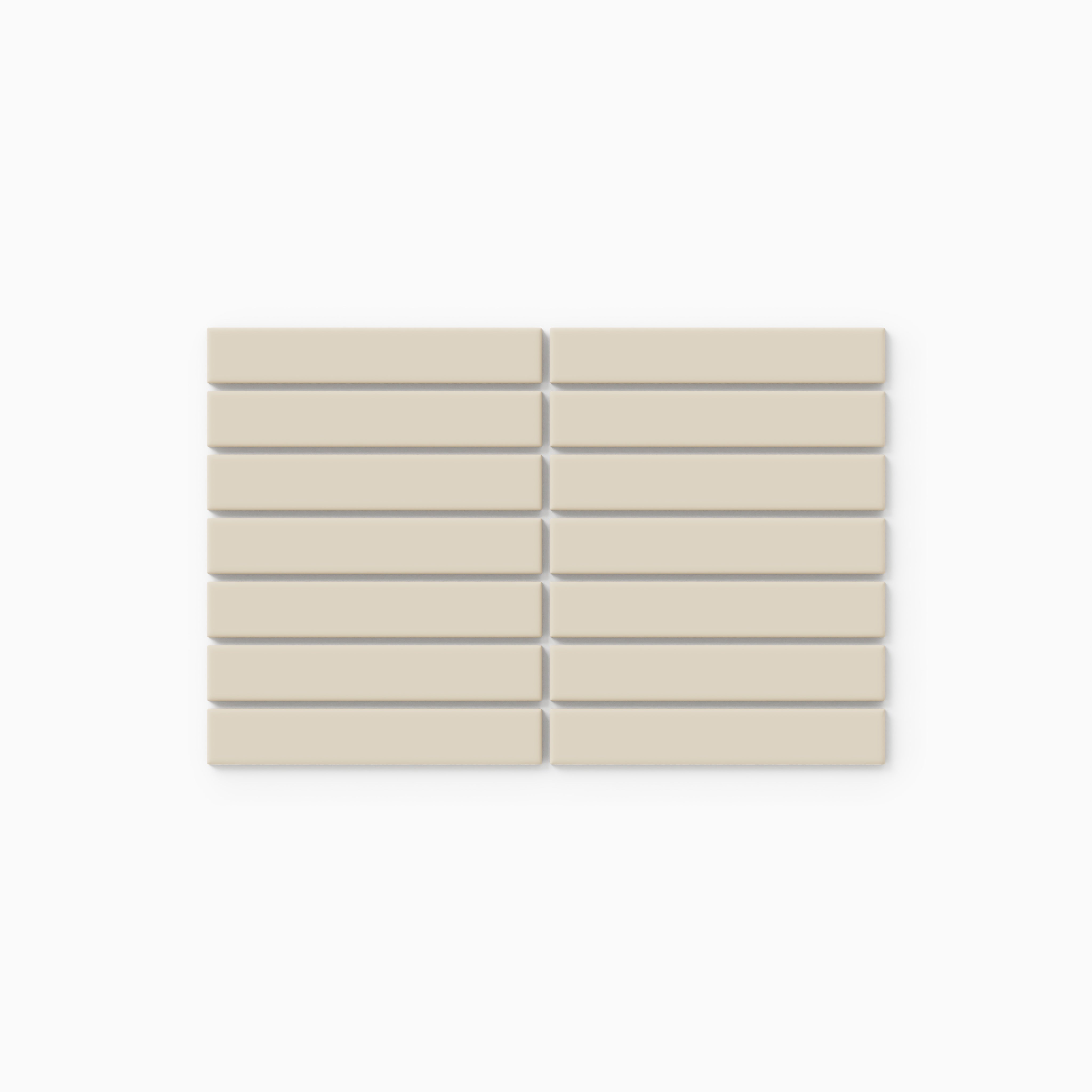 1x6 Straight Set Sheeted Original Ceramic Mosaic Tile in Ivory Matte