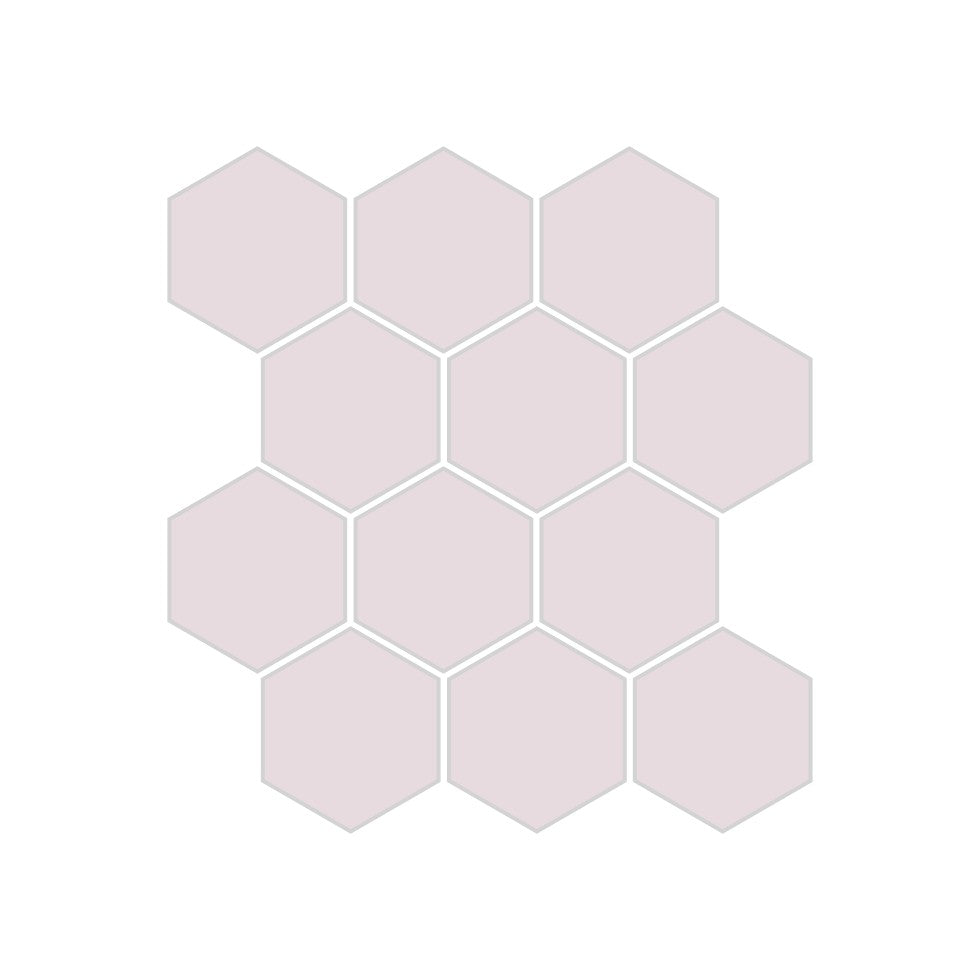 2" Hexagon Sheeted Original Ceramic Mosaic Tile in Evening Glow Matte