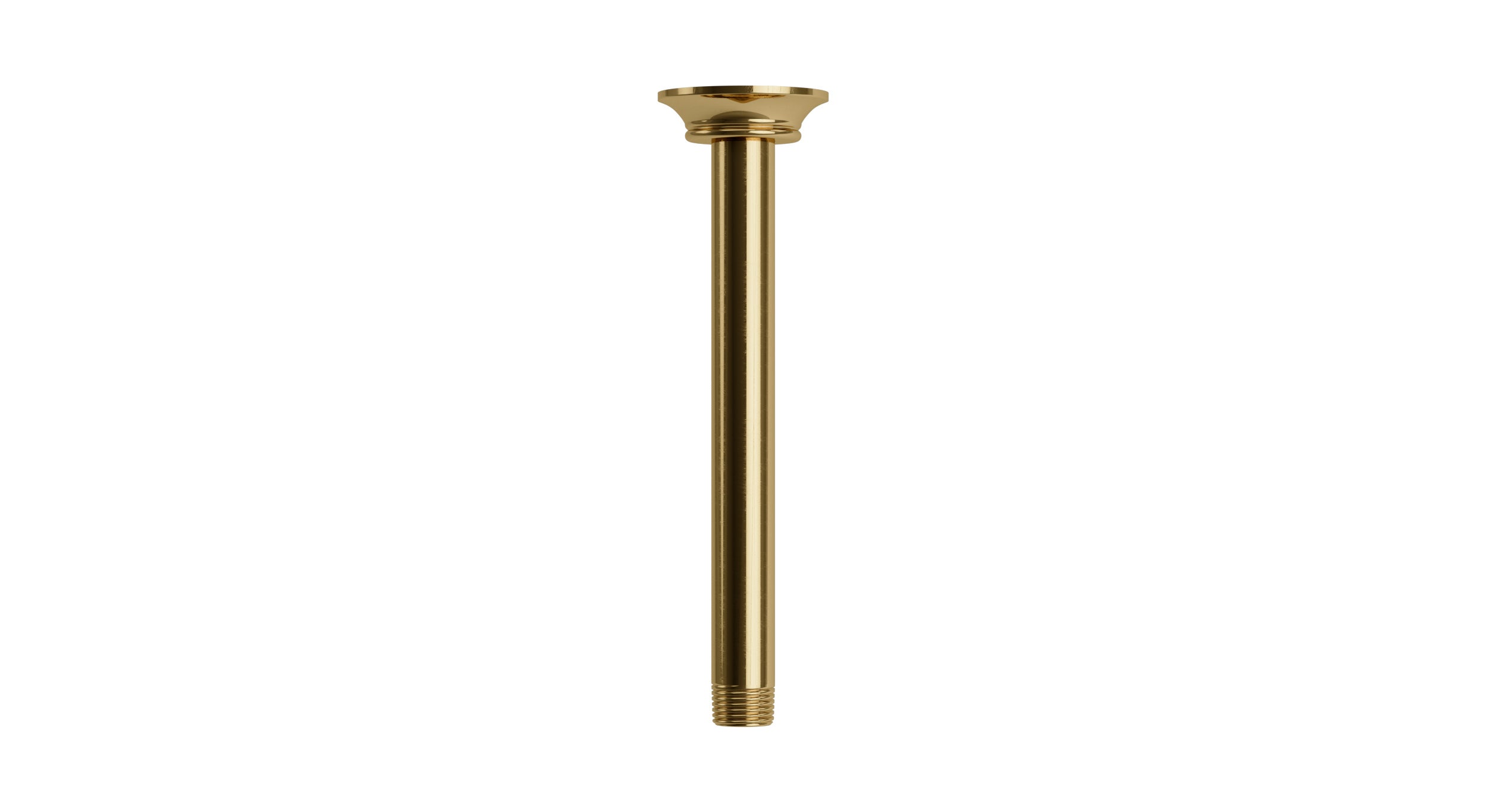 Emerson 8" Straight Shower Arm with Flange in Uncoated Polished Brass