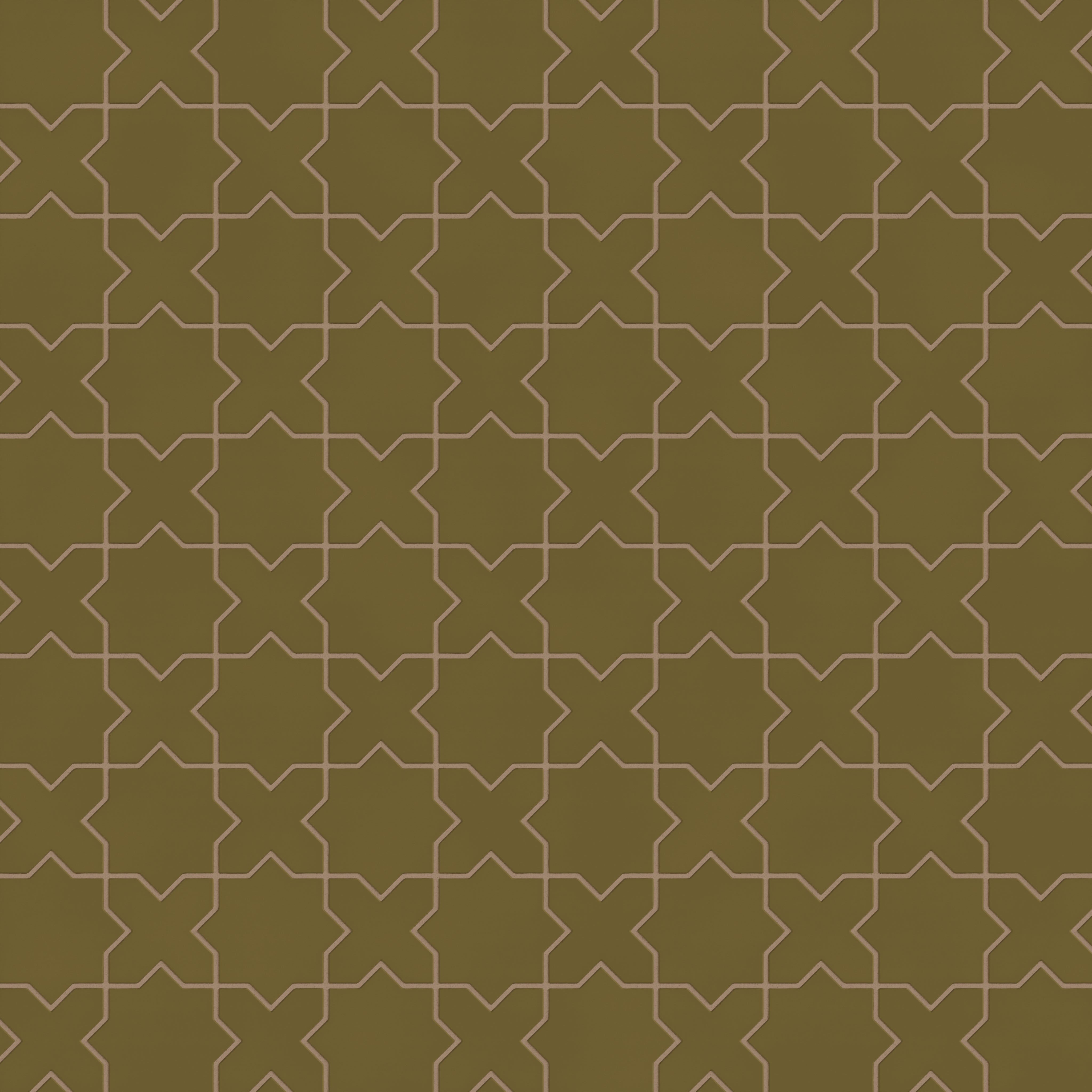Mini Star & Cross Original Ceramic Tile in Chaparral Matte