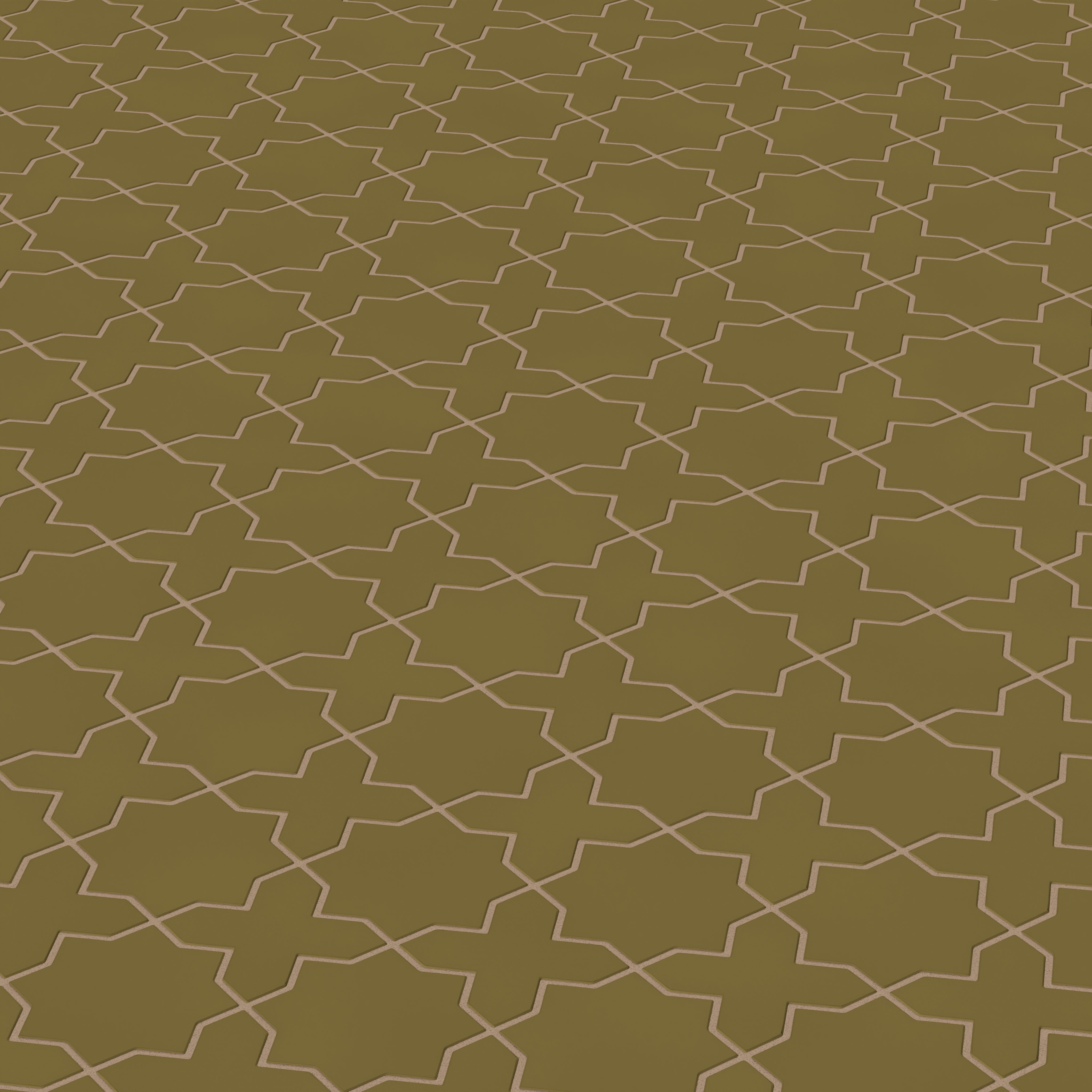 Mini Star & Cross Original Ceramic Tile in Chaparral Matte