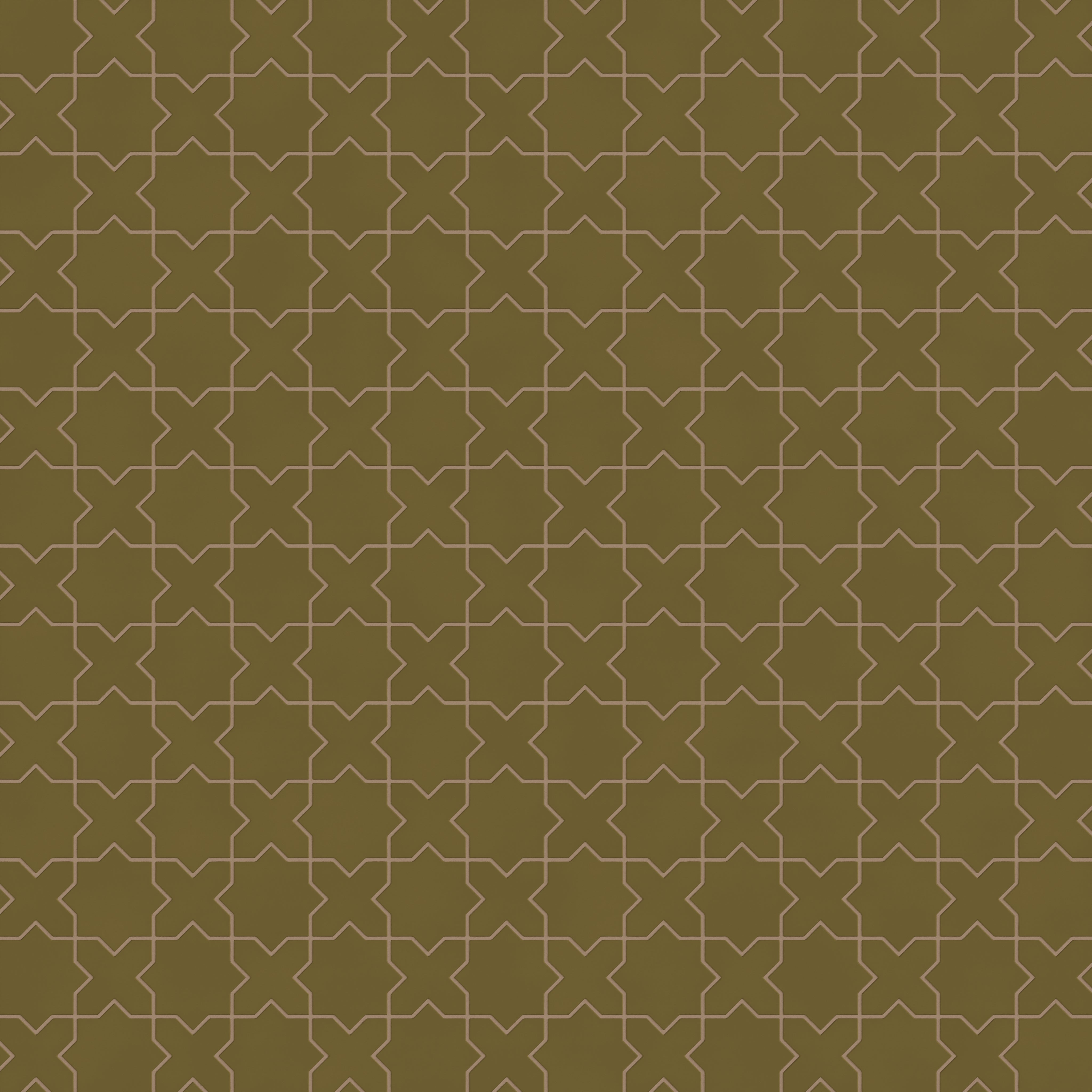 Mini Star & Cross Original Ceramic Tile in Chaparral Matte