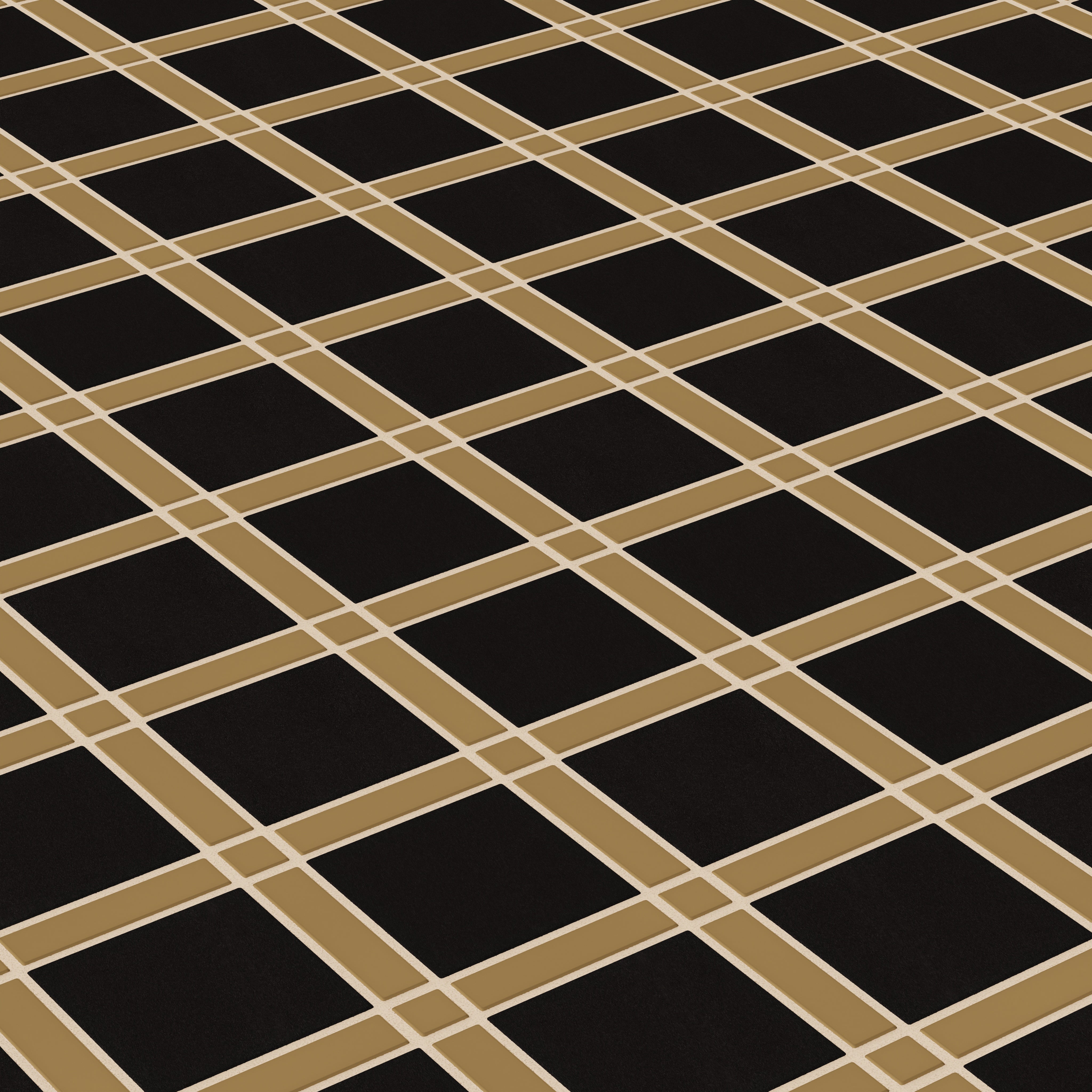 Lattice Sheeted Original Ceramic Tile in Chaparral Matte & Raven Matte