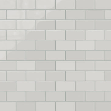 2x4 Half Offset Sheeted Natural Press Ceramic Mosaic Tile in Cloud Cover Gloss