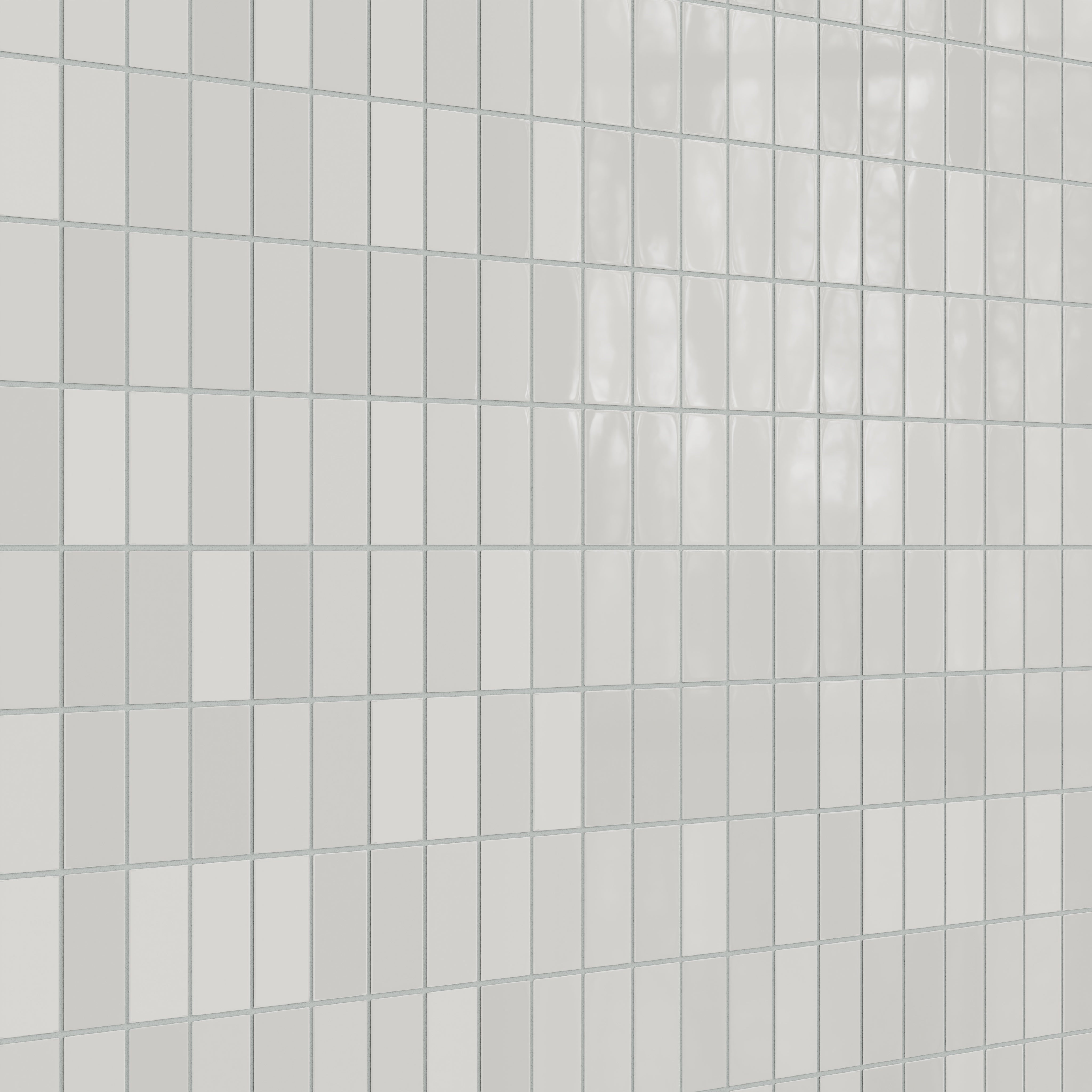 2x4 Straight Set Sheeted Natural Press Ceramic Mosaic Tile in Cloud Cover Gloss