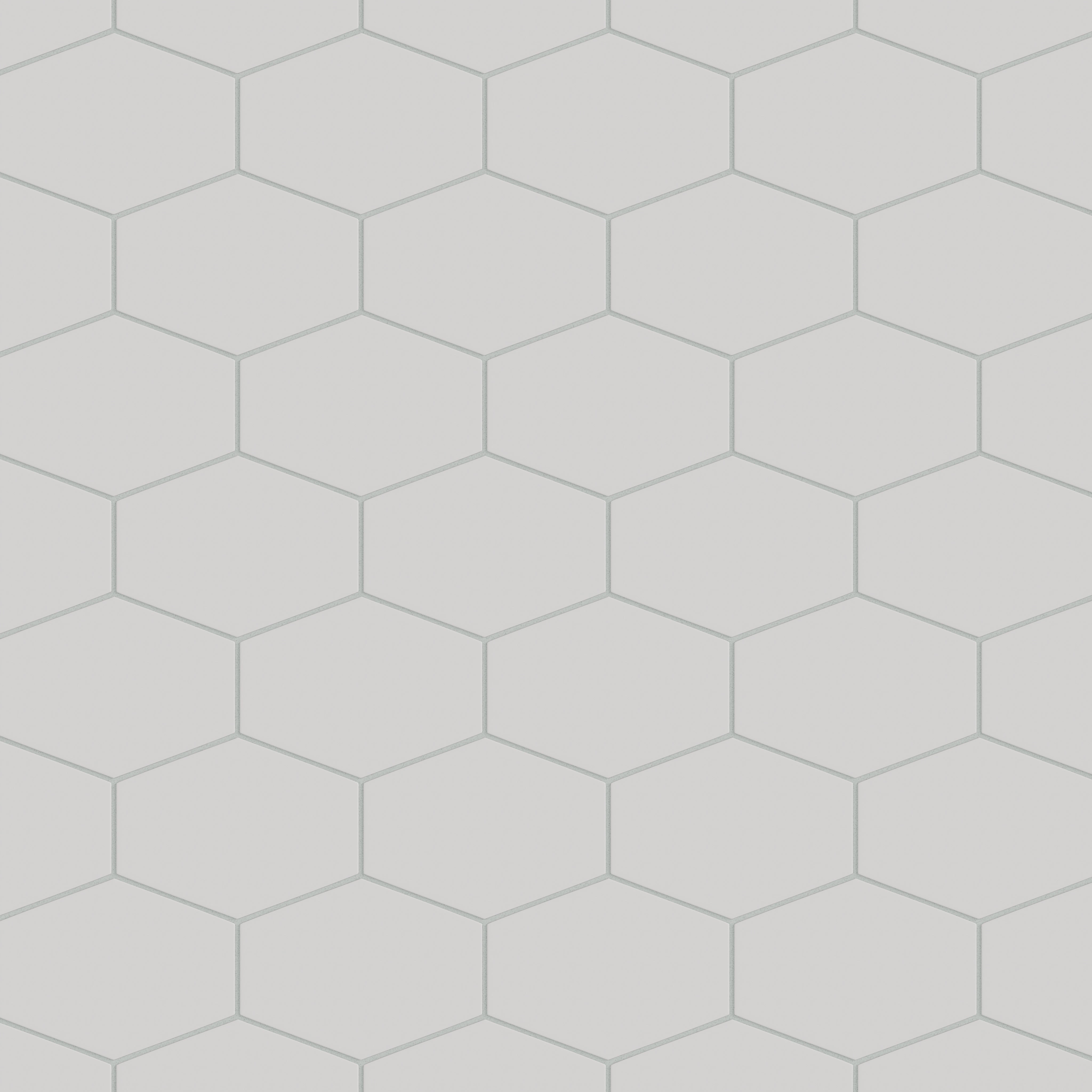 Elongated Hexagon Natural Press Ceramic Tile in Cloud Cover Matte