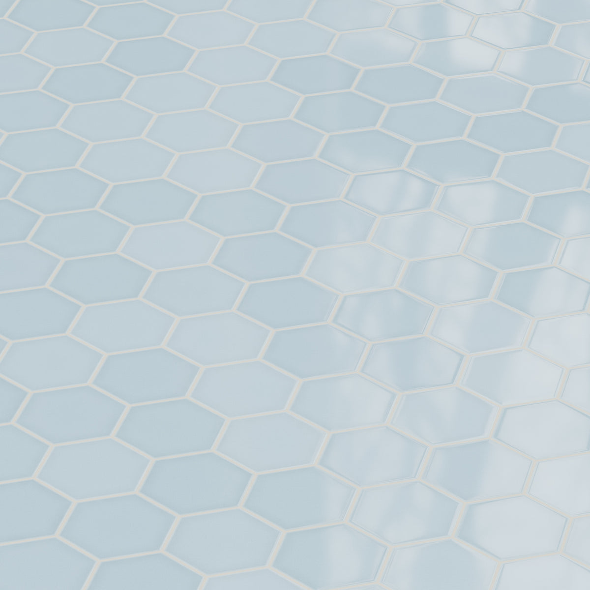 8" Hexagon Original Ceramic Tile in Crater Lake Gloss