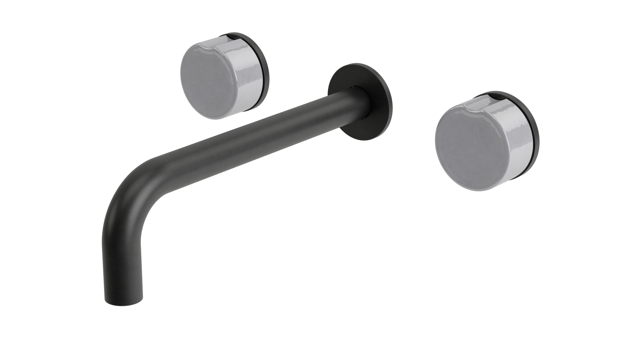 Foundry Two Handle Wall Mount 7.5" Lavatory Faucet with Groove Ceramic Knob Handles in Oil Rubbed Bronze