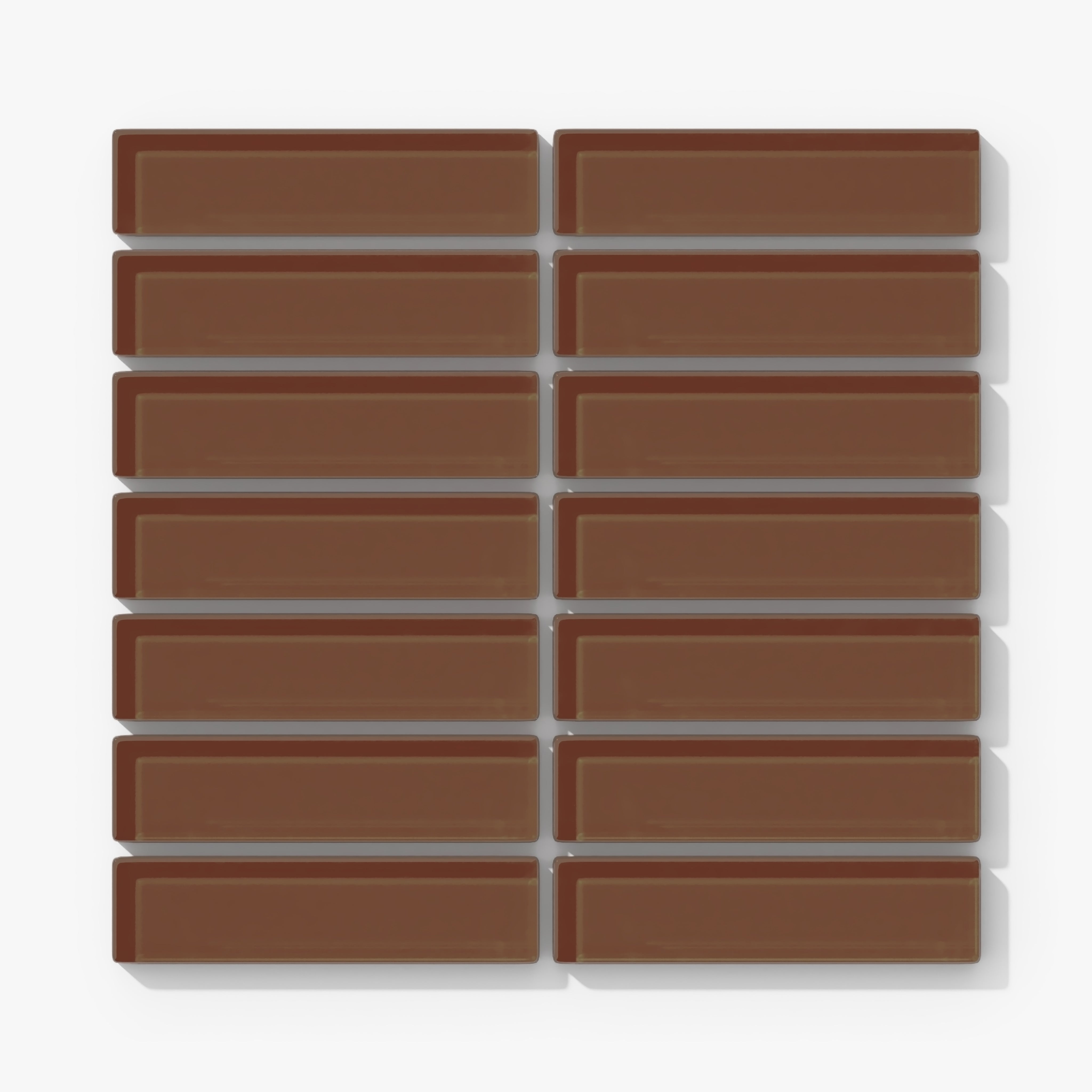 1x4 Straight Set Sheeted Glass Mosaic Tile in Kestrel Gloss