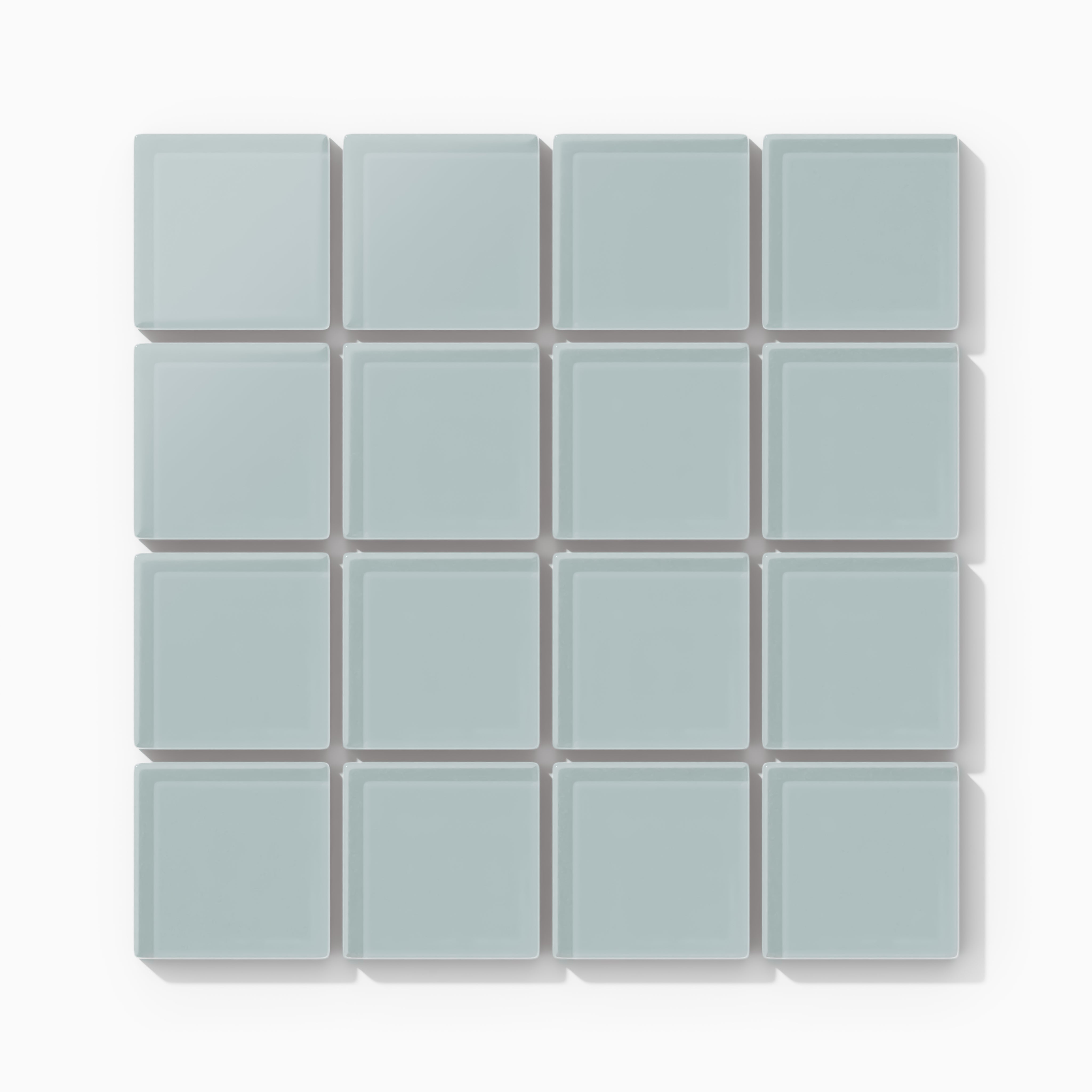 2x2 Straight Set Sheeted Glass Mosaic Tile in Great Blue Heron Matte