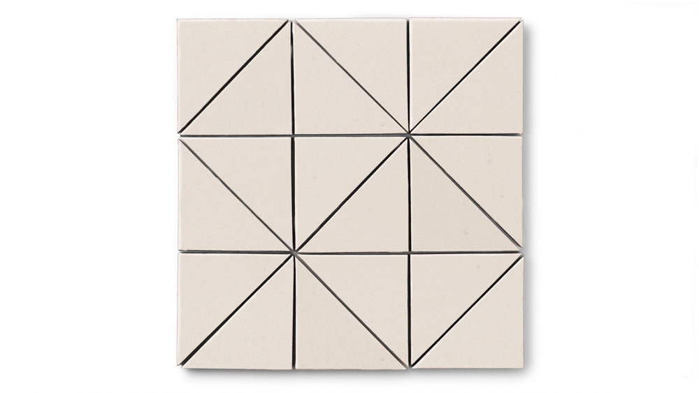 4" Triangle Original Ceramic Tile in Ivory Gloss