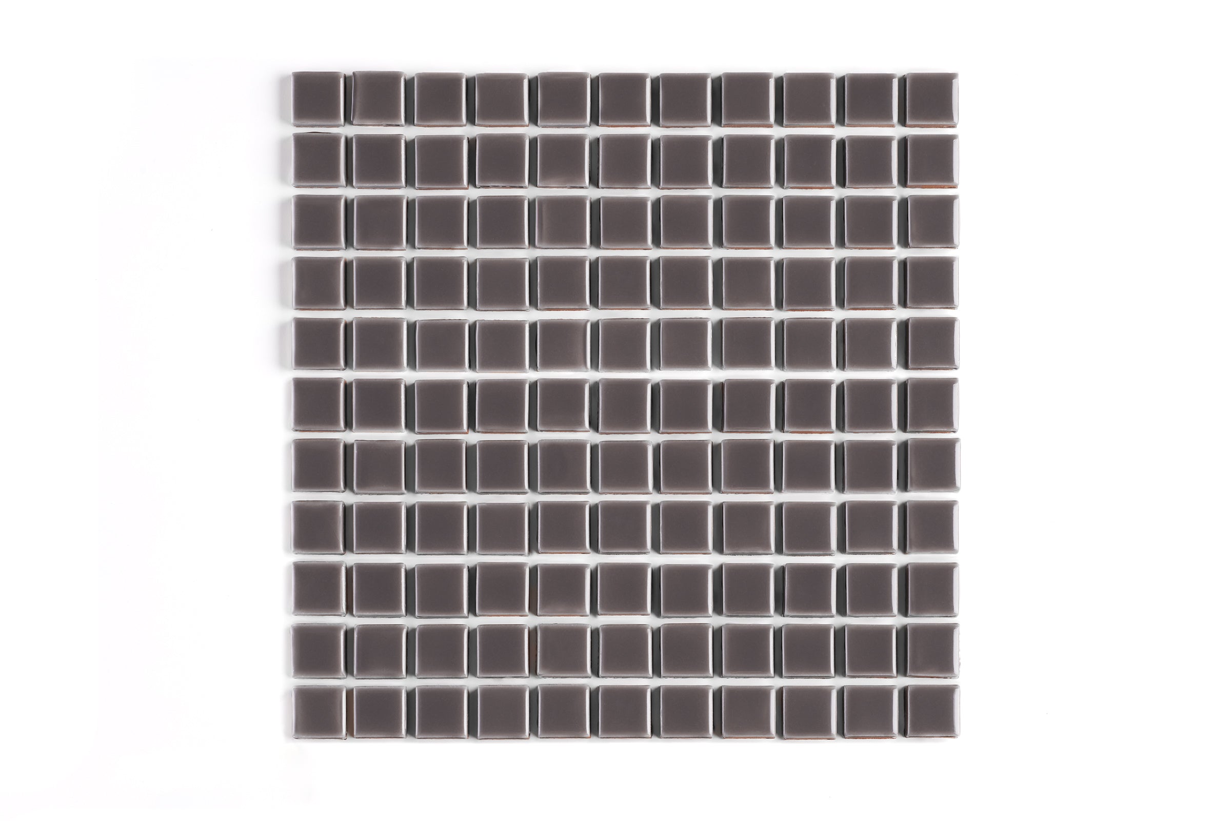 1x1 Straight Set Sheeted Original Ceramic Mosaic Tile in Kalamata Gloss