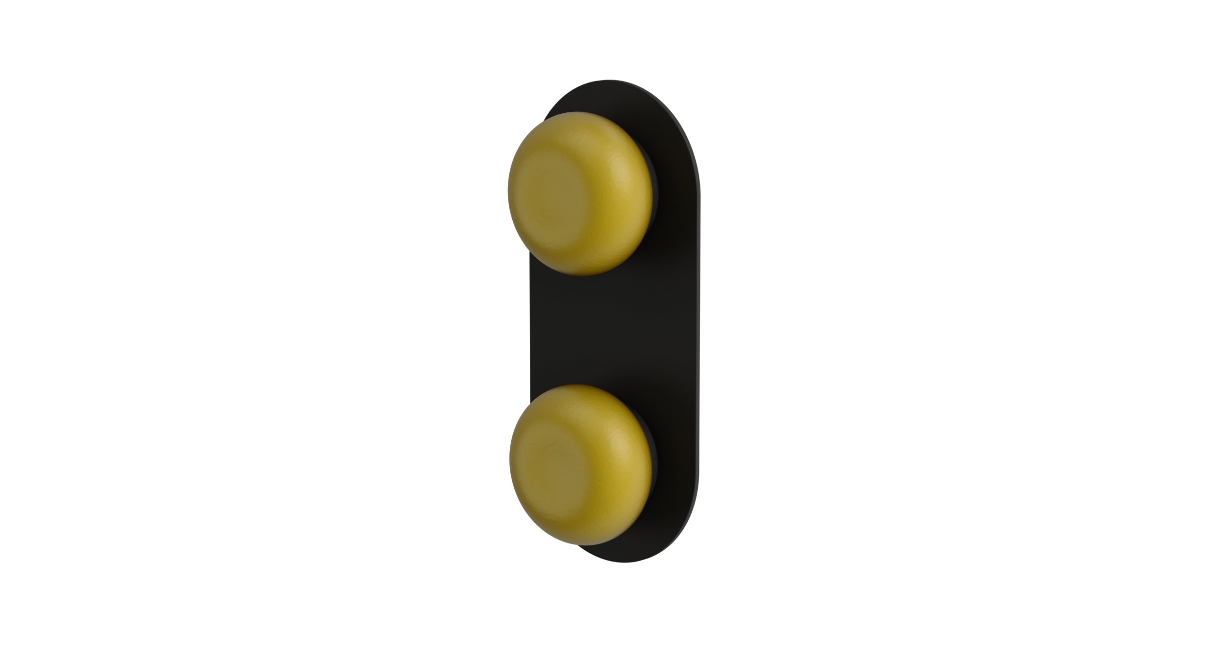 Foundry Two Handle Wall Mount Shower Trim with Pebble Ceramic Knob Handles in Matte Black