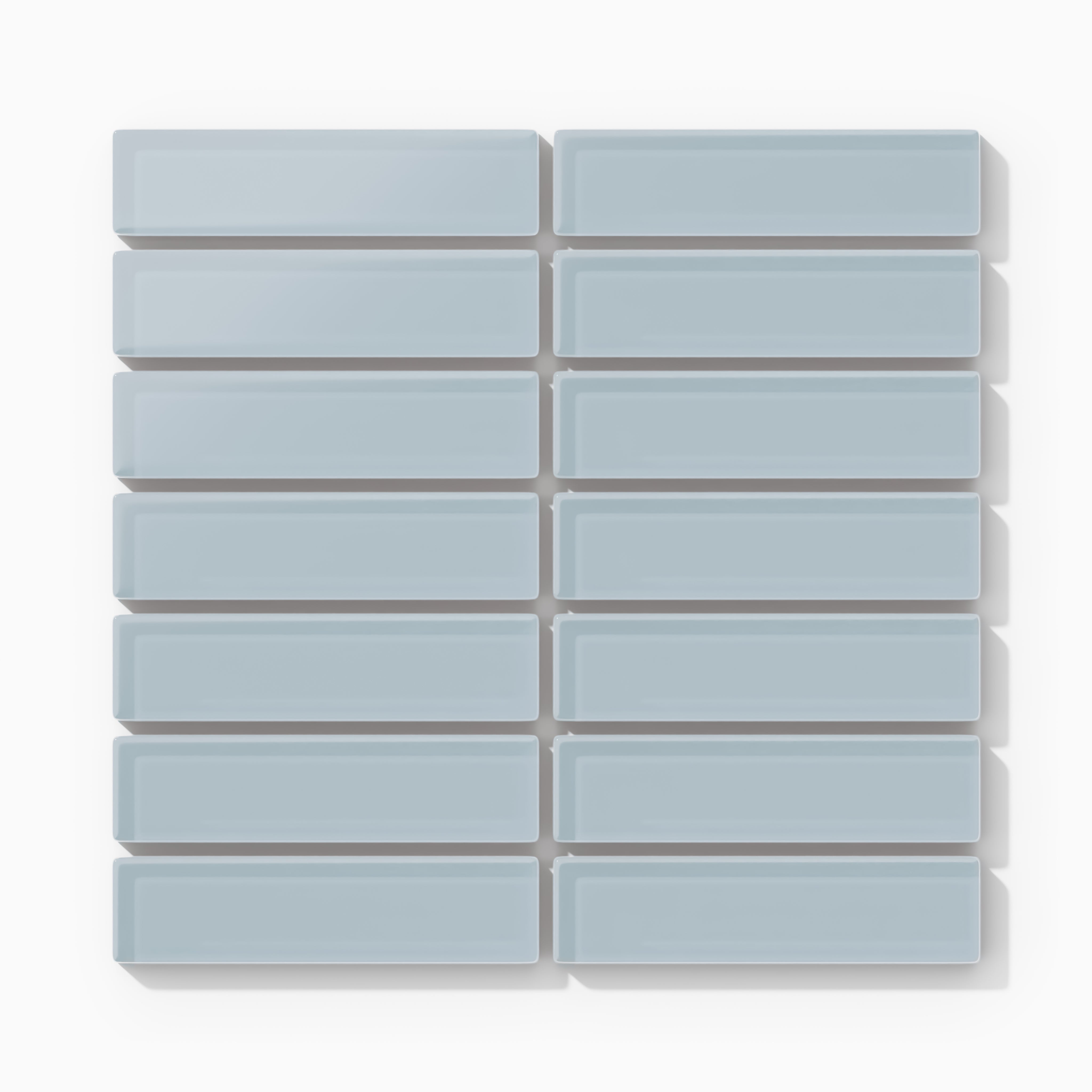 1x4 Straight Set Sheeted Glass Mosaic Tile in Partridge Matte