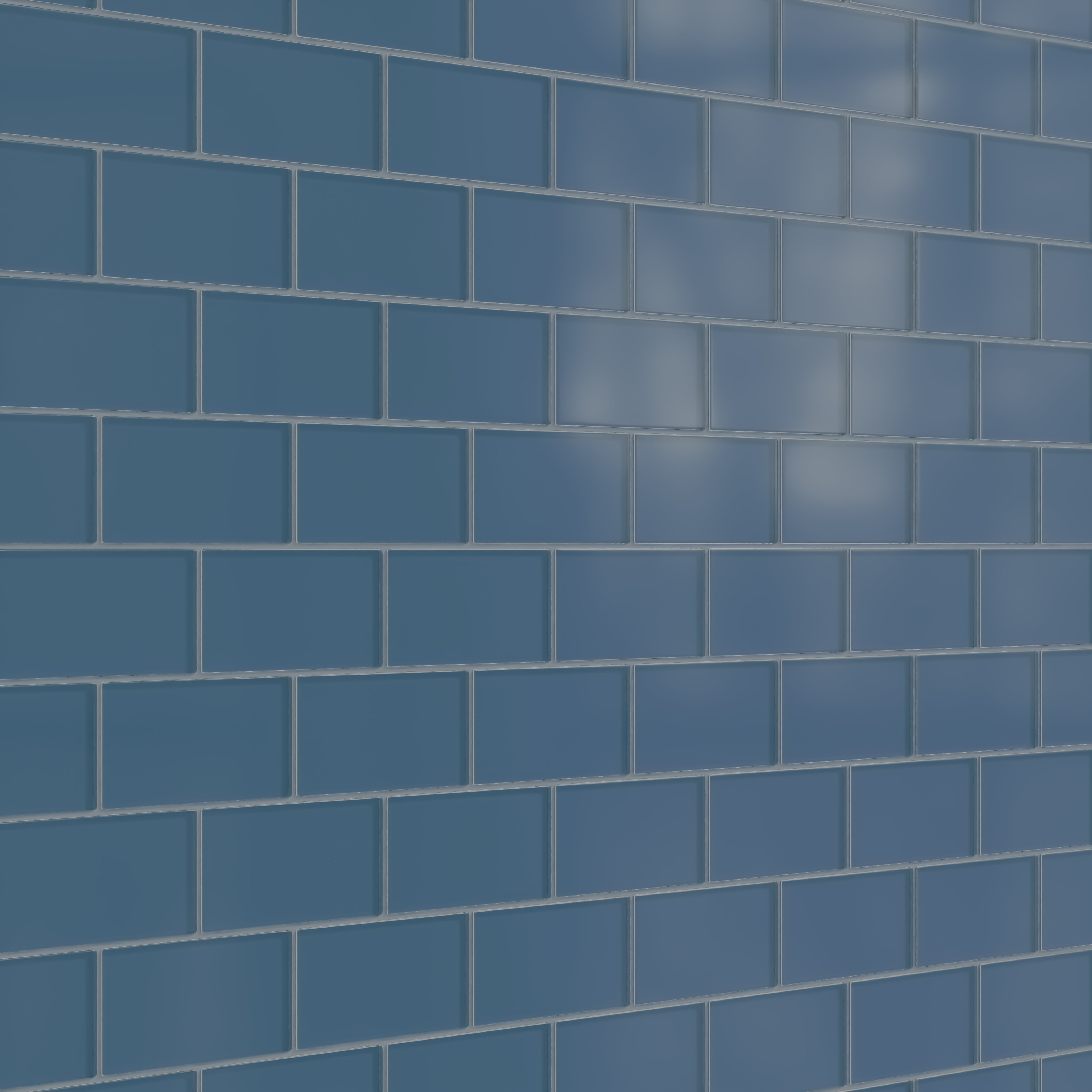 3x6 Glass Tile in Blue Jay Matte
