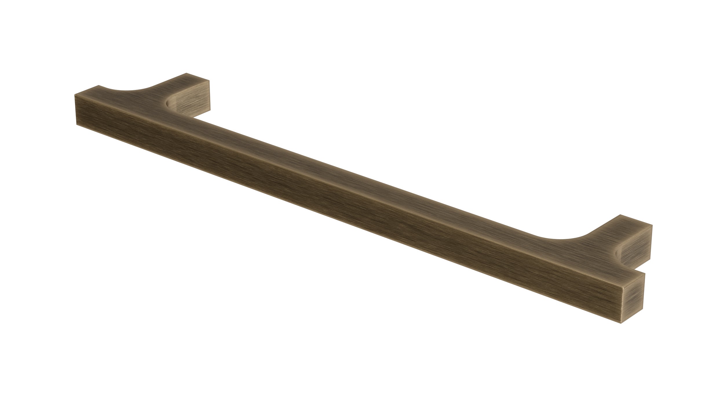 Flatiron Square Cabinet Pull 6" in Antique Brass