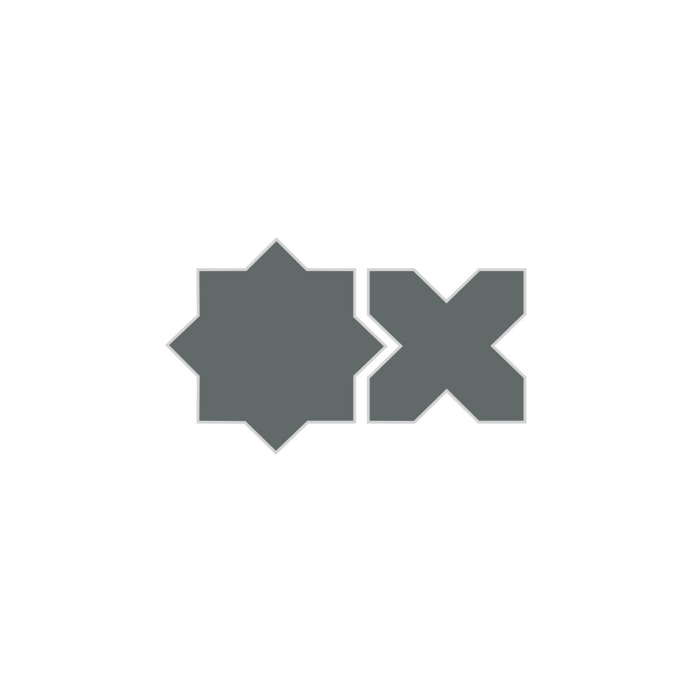 Mini Star & Cross Original Ceramic Tile in Flagstone Gloss