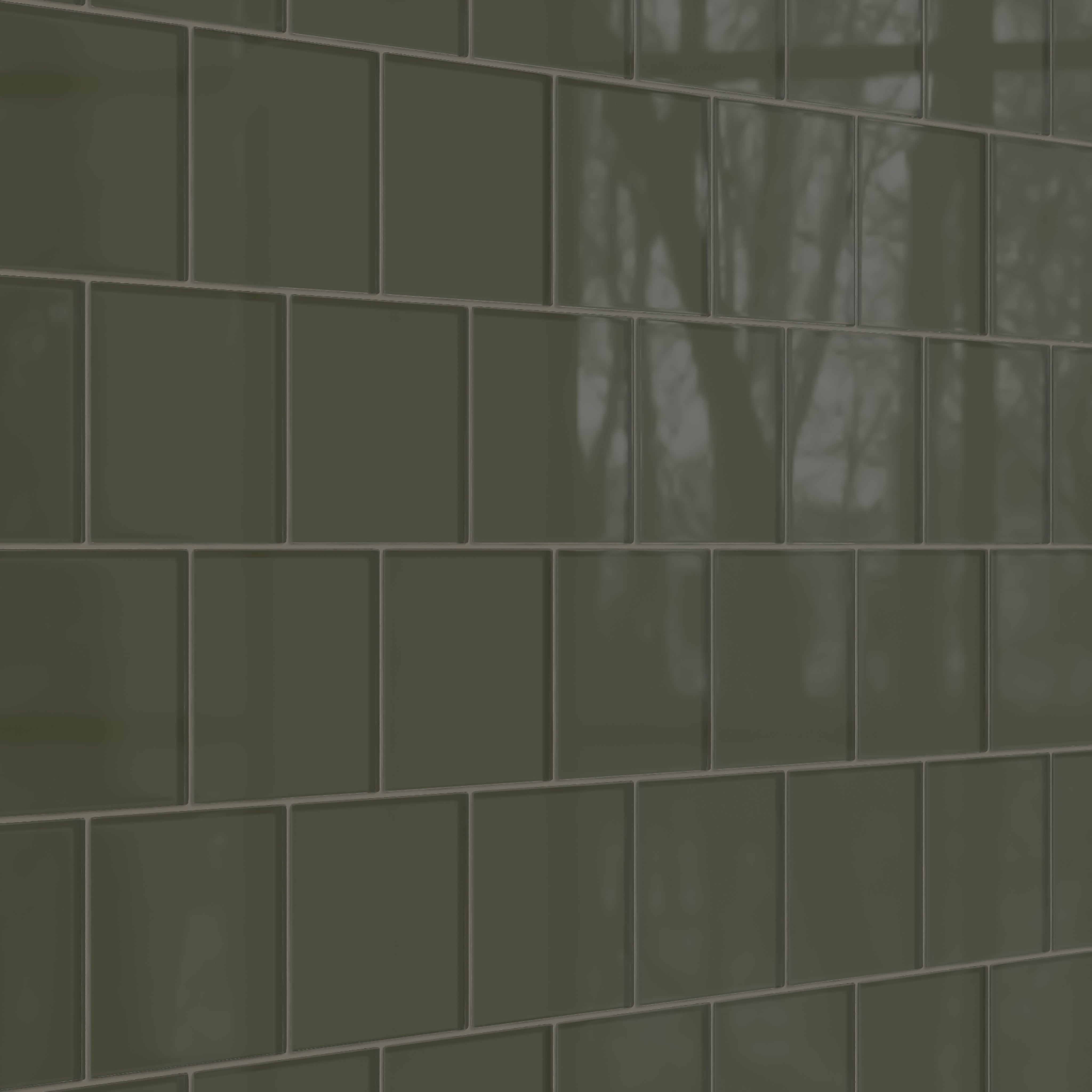 6x6 Glass Tile in Roadrunner Gloss