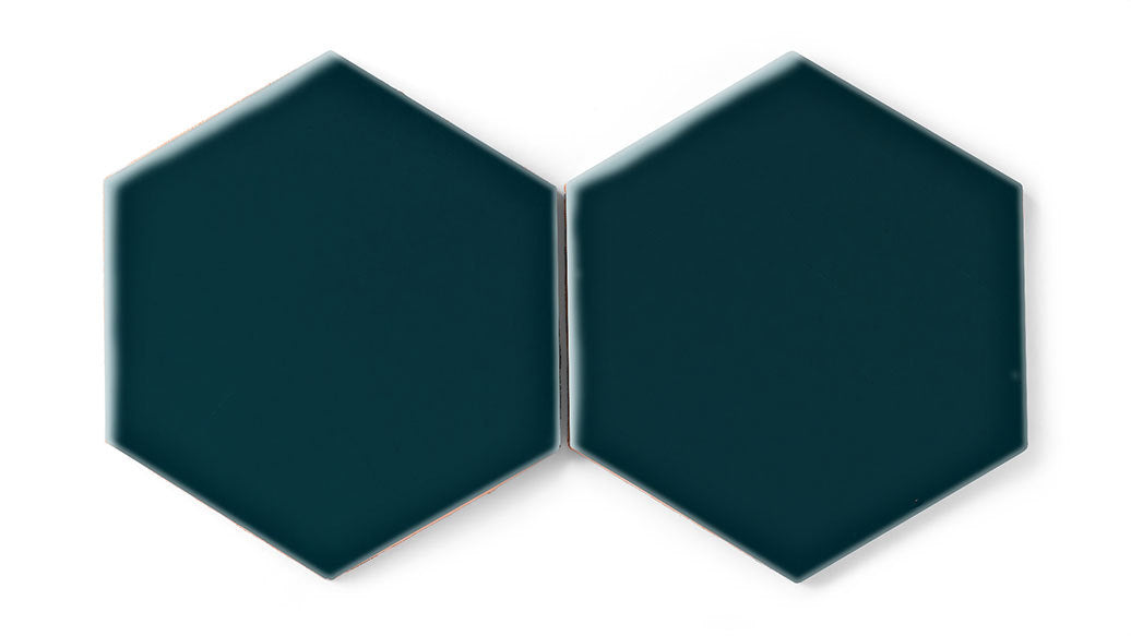 8" Hexagon Original Ceramic Tile in Caspian Sea Gloss