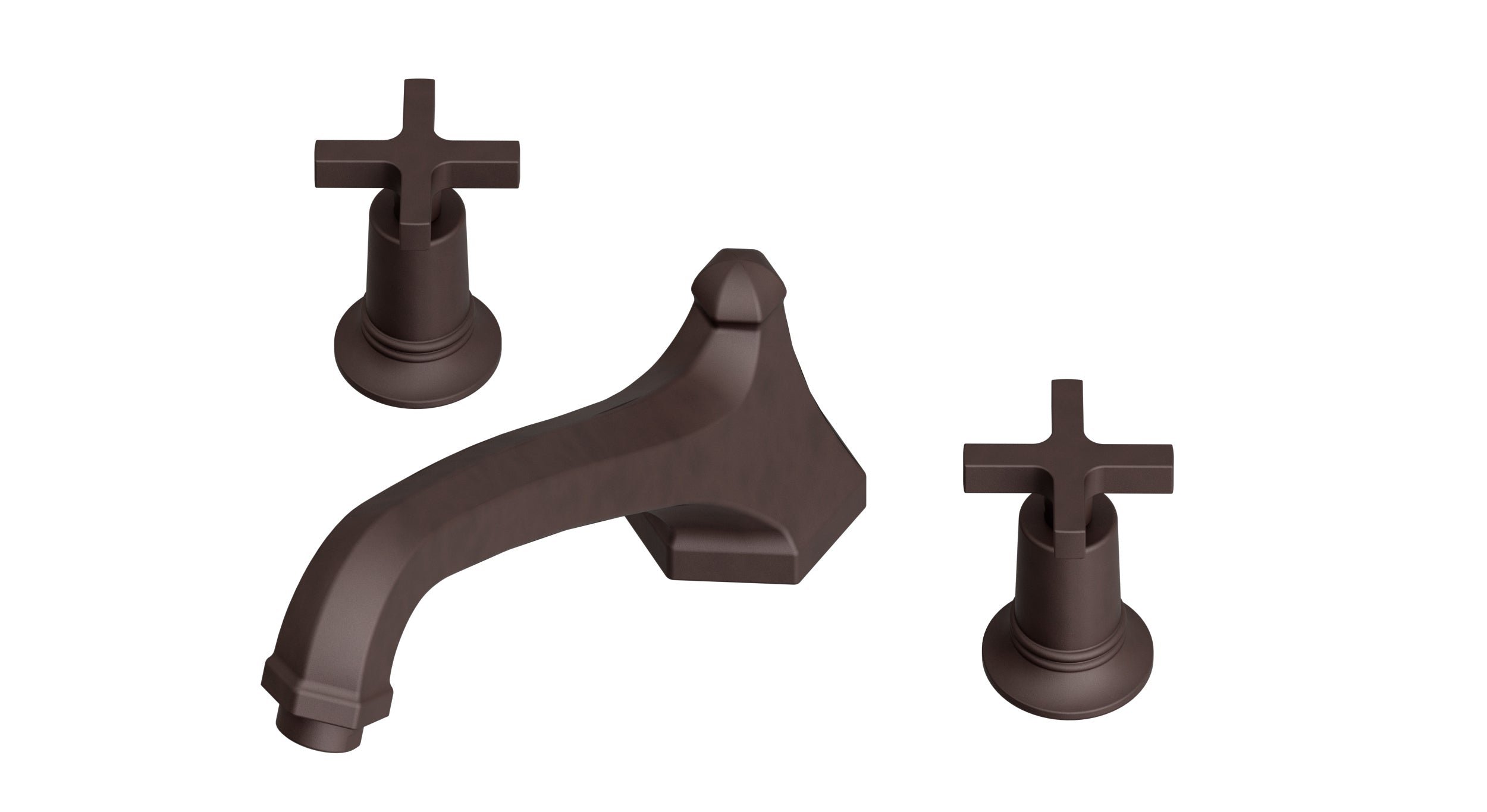 Emerson Two Handle Deck Mount Low Hexagon Bath Trim with Classic Cross Handles in Architectural Copper