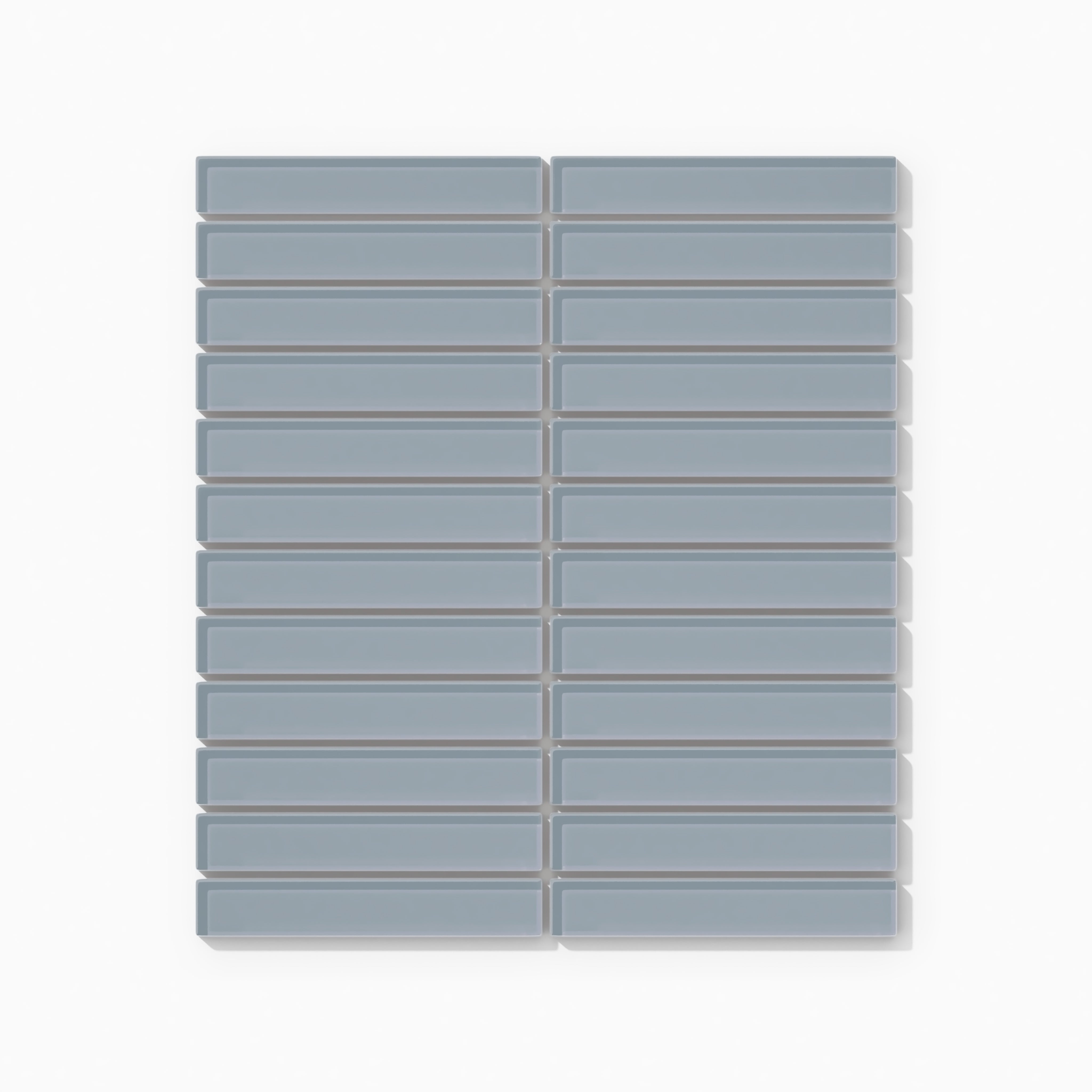 1x6 Straight Set Sheeted Glass Mosaic Tile in Pinyon Jay Gloss