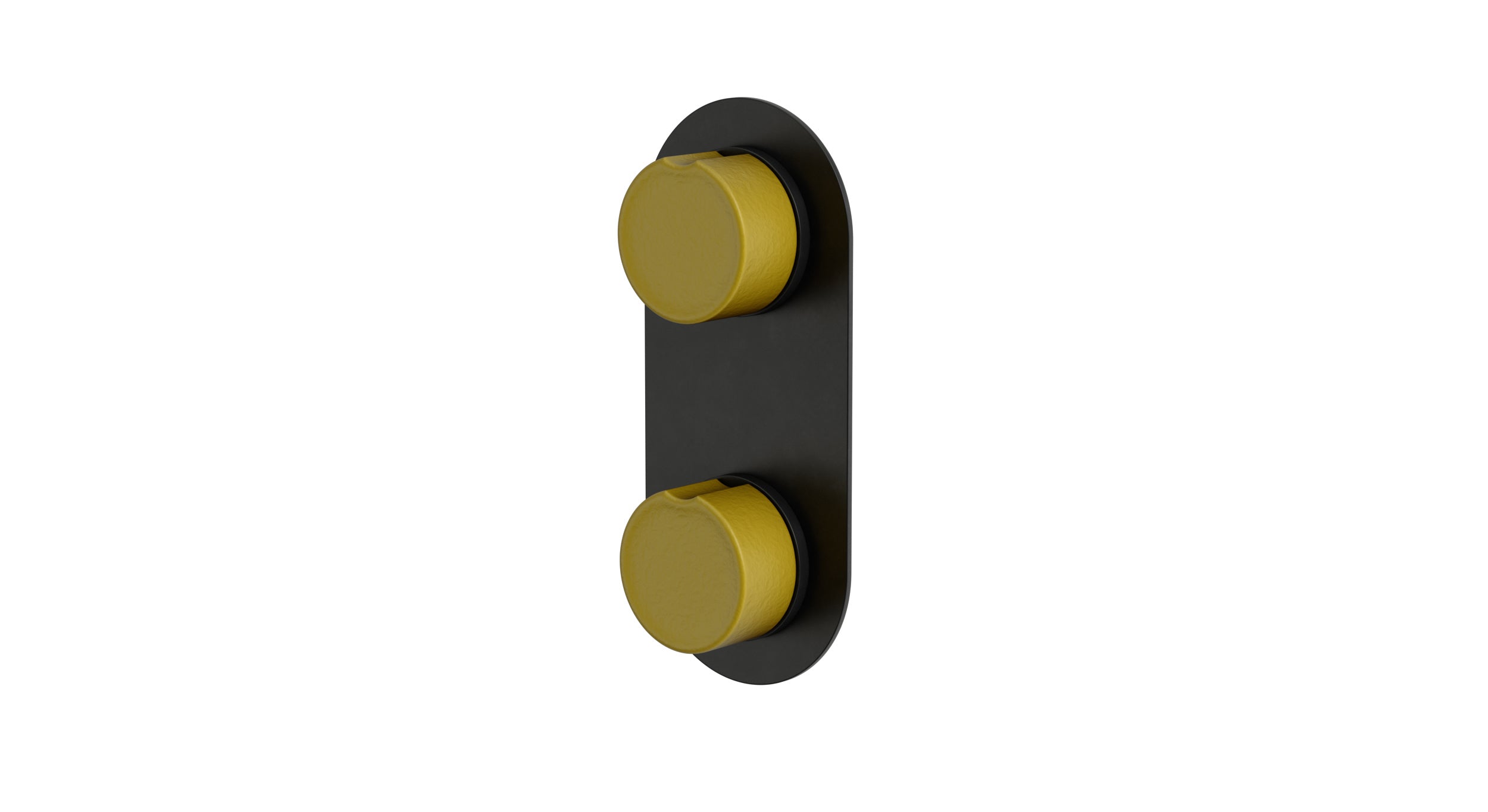 Foundry Two Handle Wall Mount Shower Trim with Groove Ceramic Knob Handles in Oil Rubbed Bronze