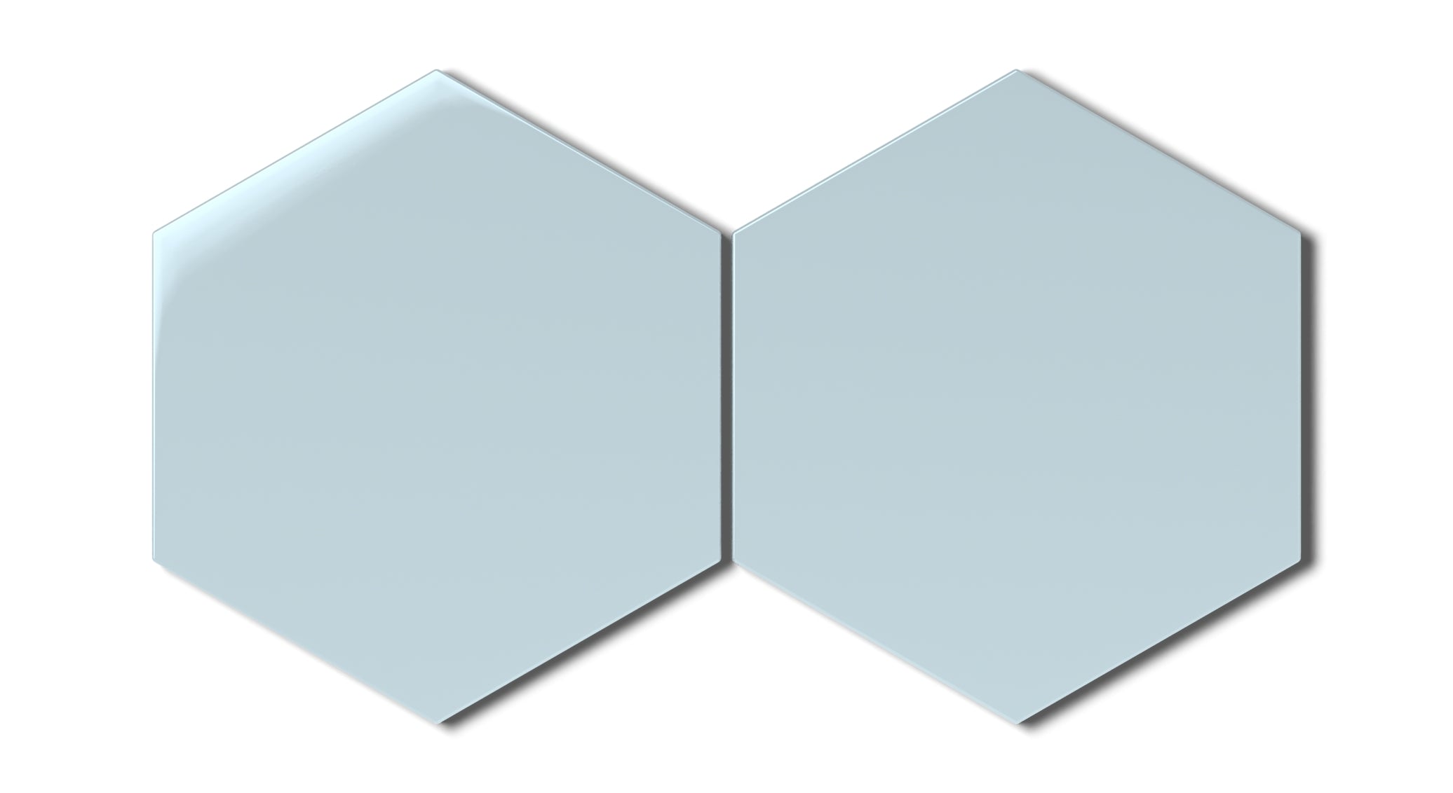 8" Hexagon Natural Press Ceramic Tile in Egyptian Blue Gloss