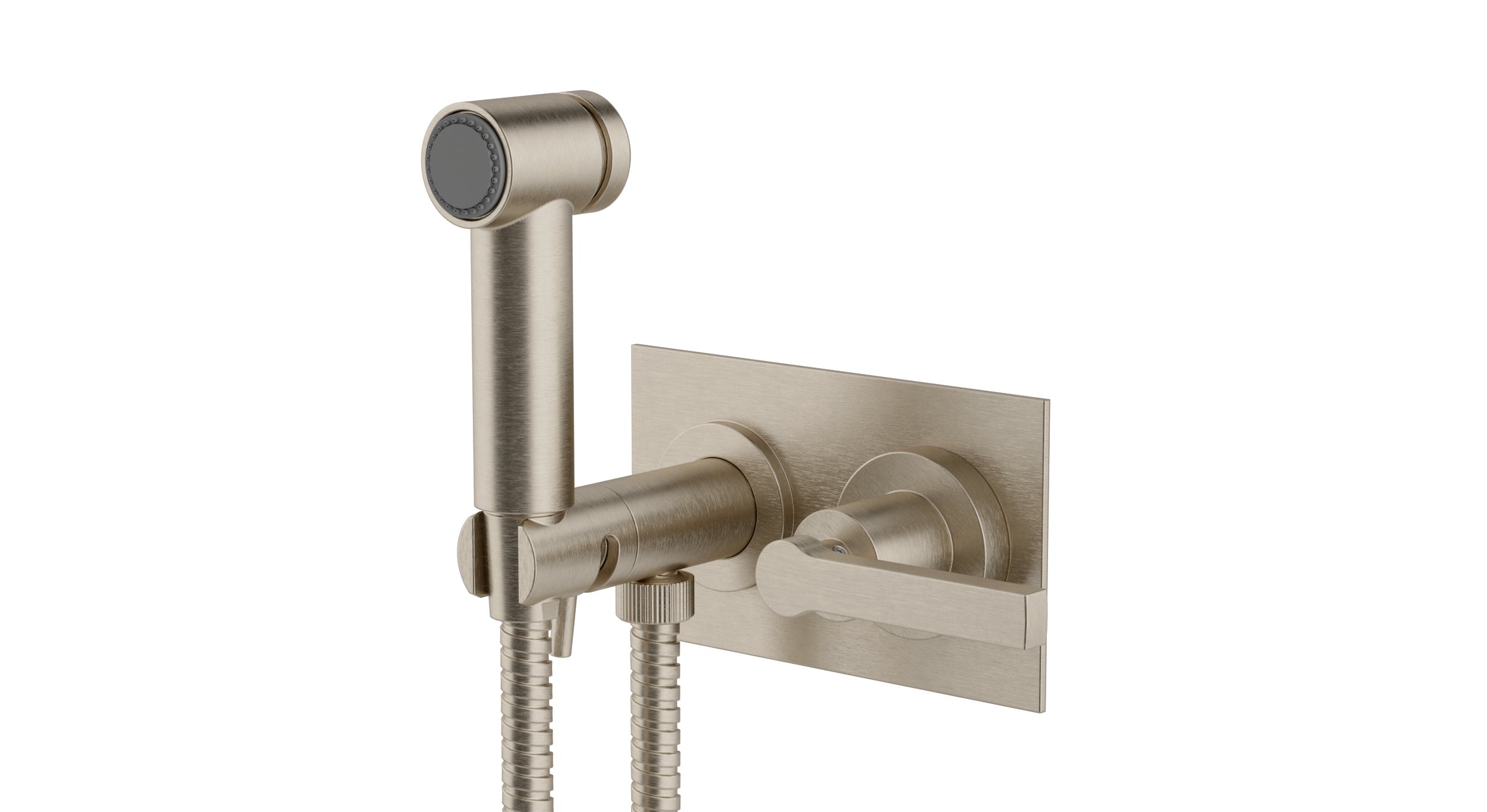 Flatiron One Handle Wall Mount Bidet Trim with Linear Lever Handle in Satin Nickel