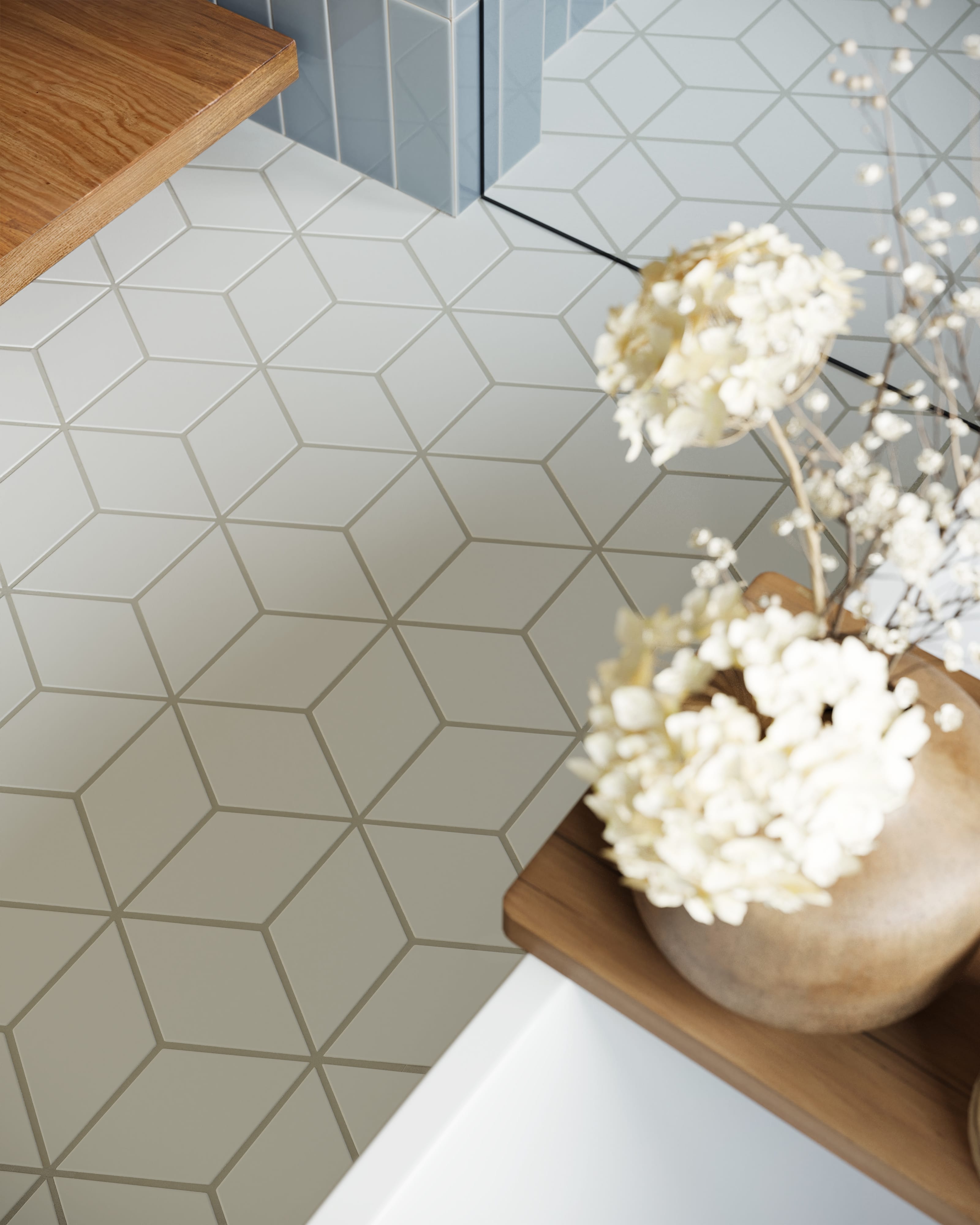 Large Diamond Original Ceramic Tile in Frost Matte